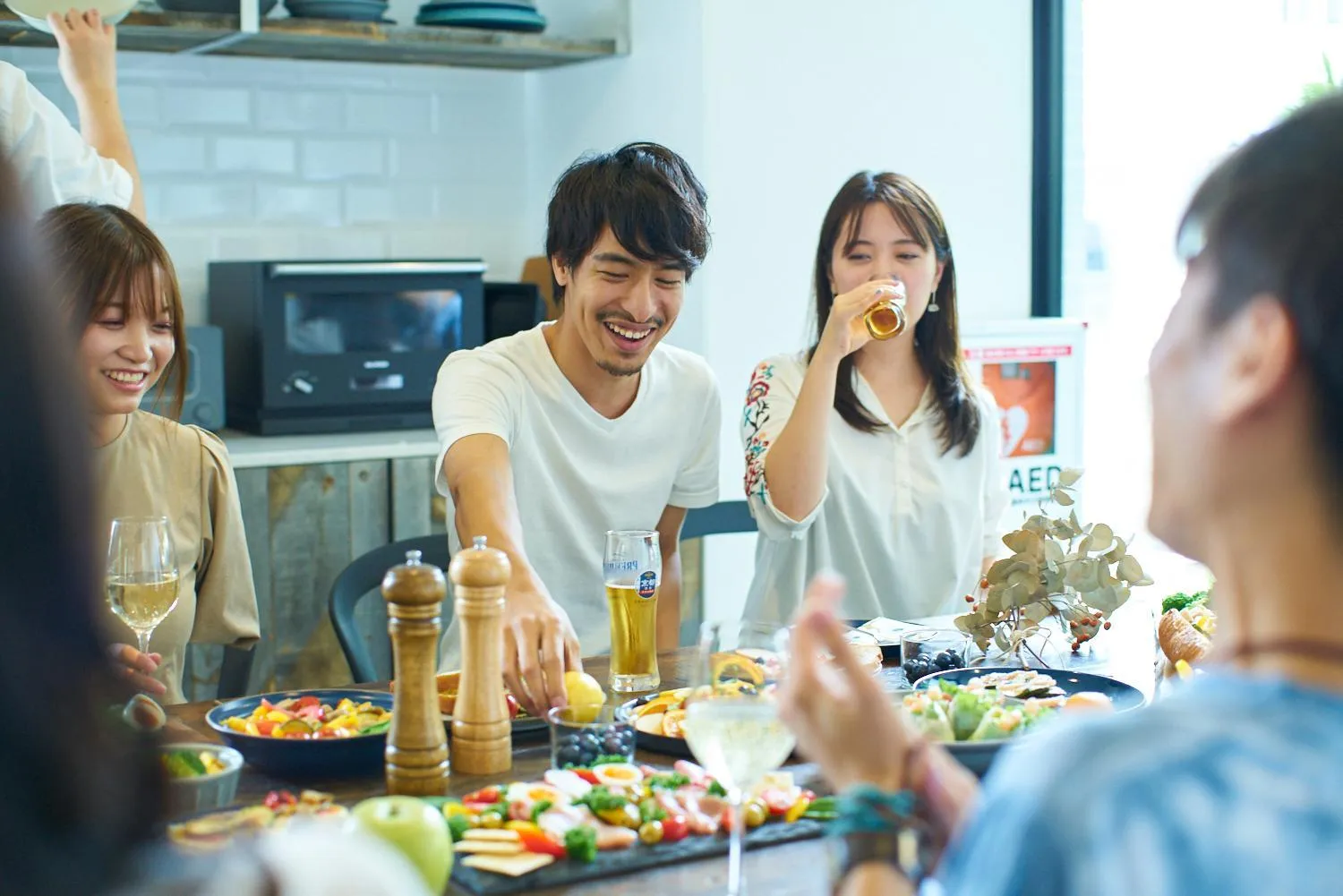 Communal kitchen in Piece Hostel Kyoto