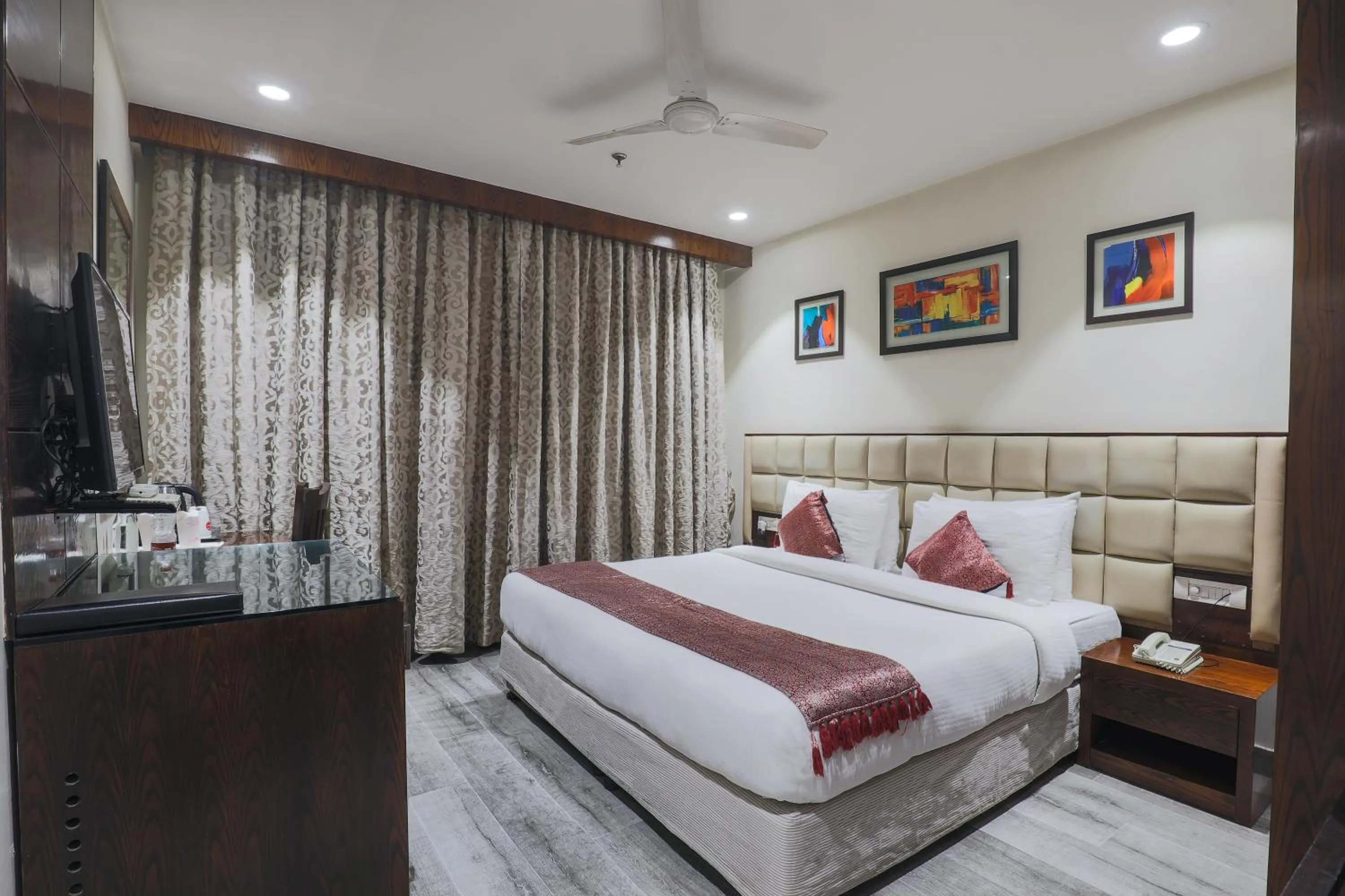Bedroom, Bed in Hotel Bluestone Nehru Place by The Cosy Hotels