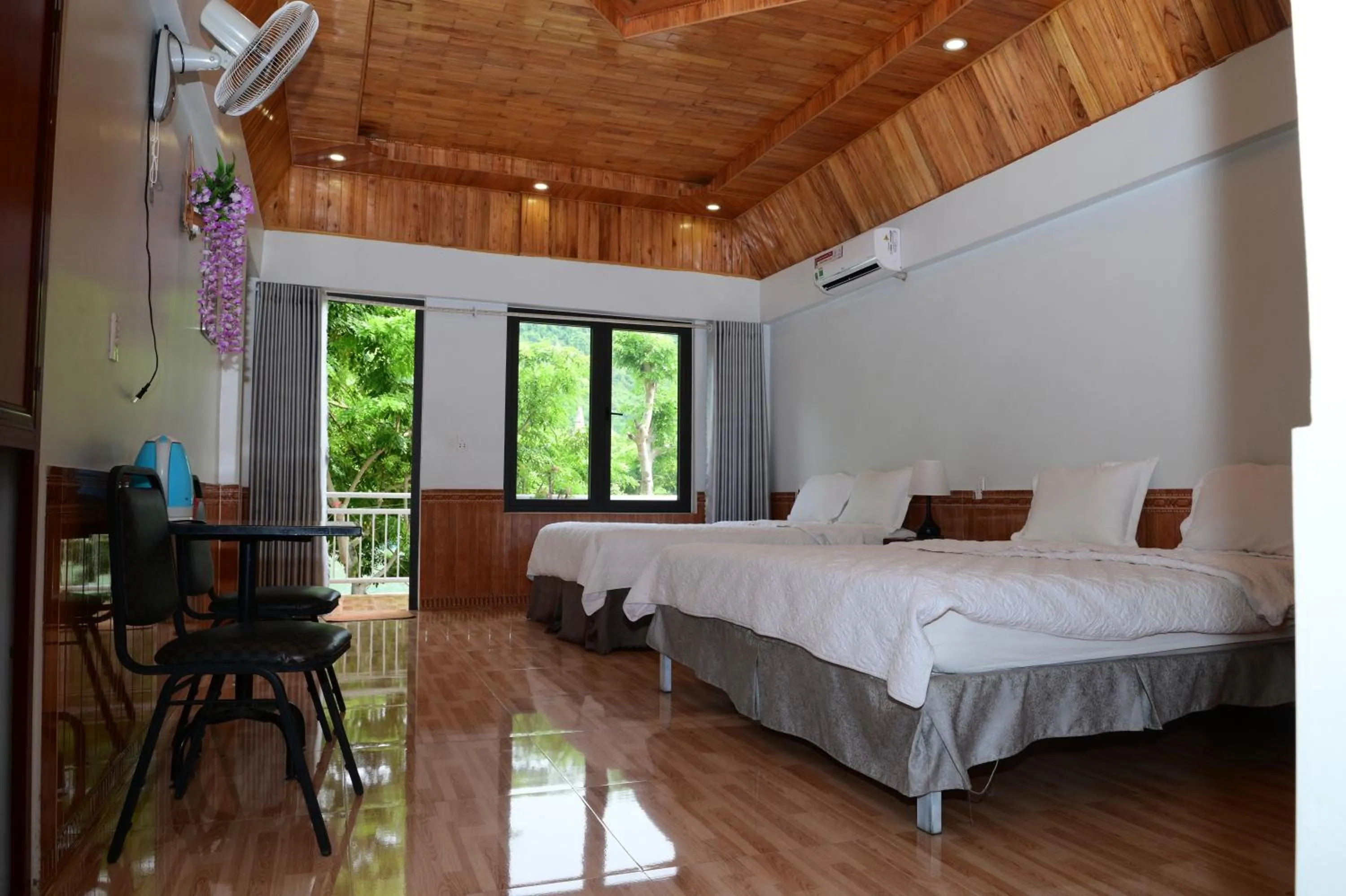 Bed in Restful River Bungalow