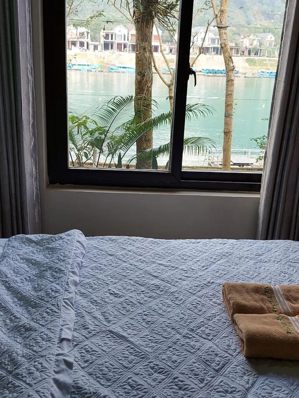 Bed in Restful River Bungalow