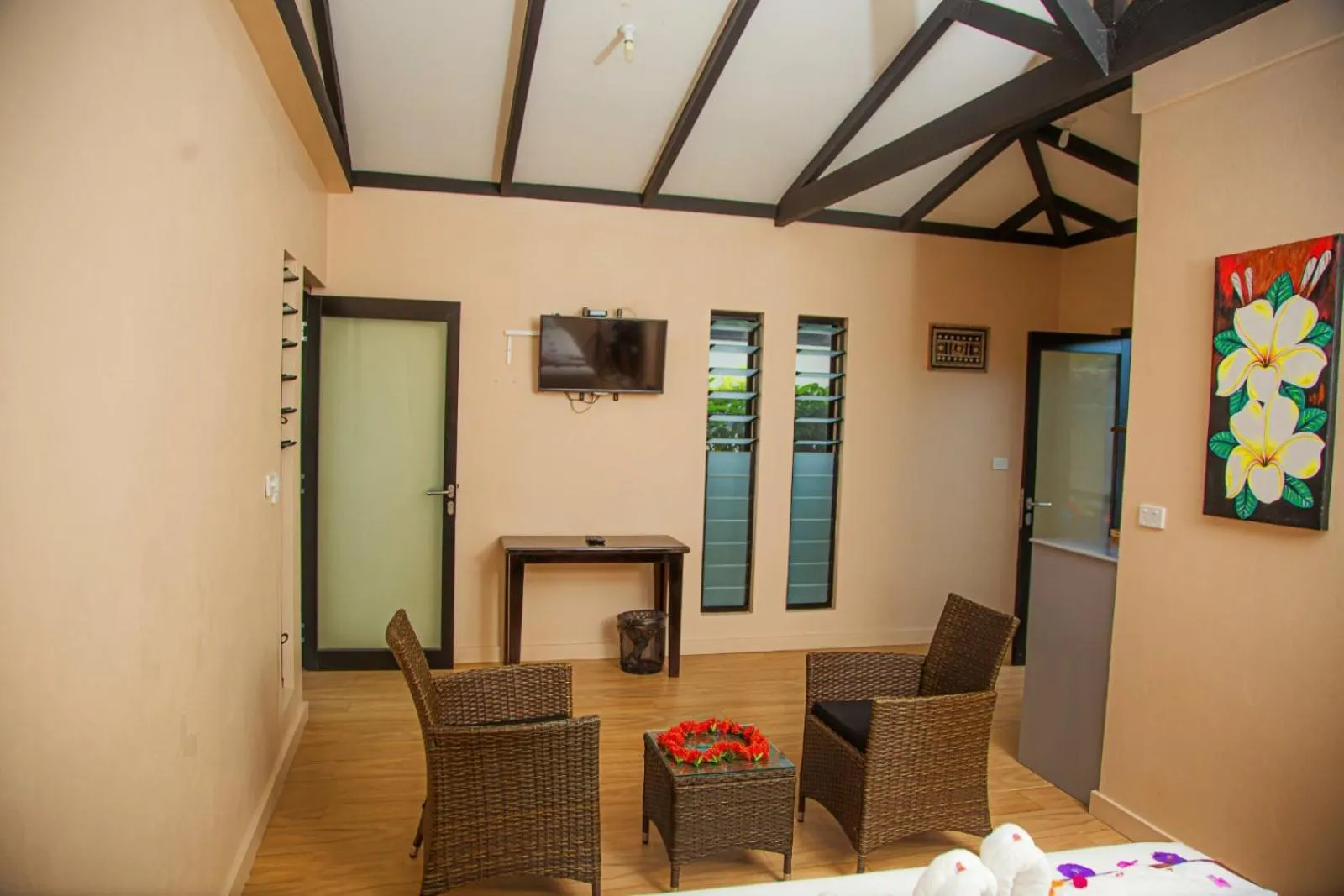 Seating area in Seatiki Resort Fiji