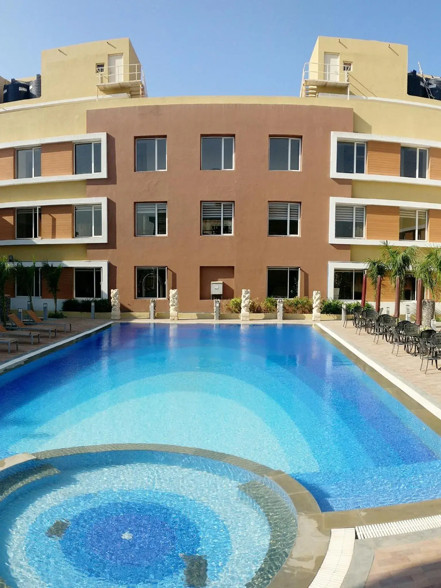 Swimming pool in Club Mahindra Dwarka Swimming pool in Club Mahindra Dwarka