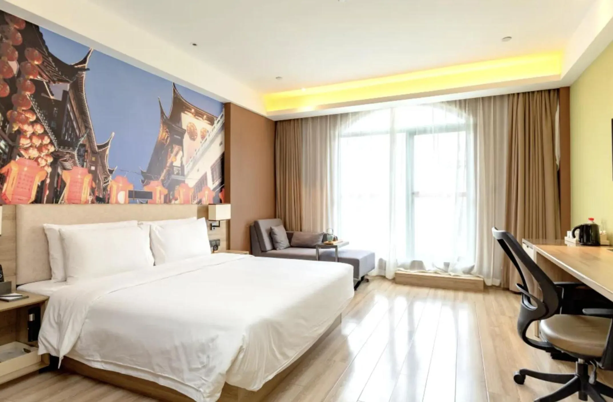 Bedroom, Bed in Atour Hotel Shanghai Xinzhuang