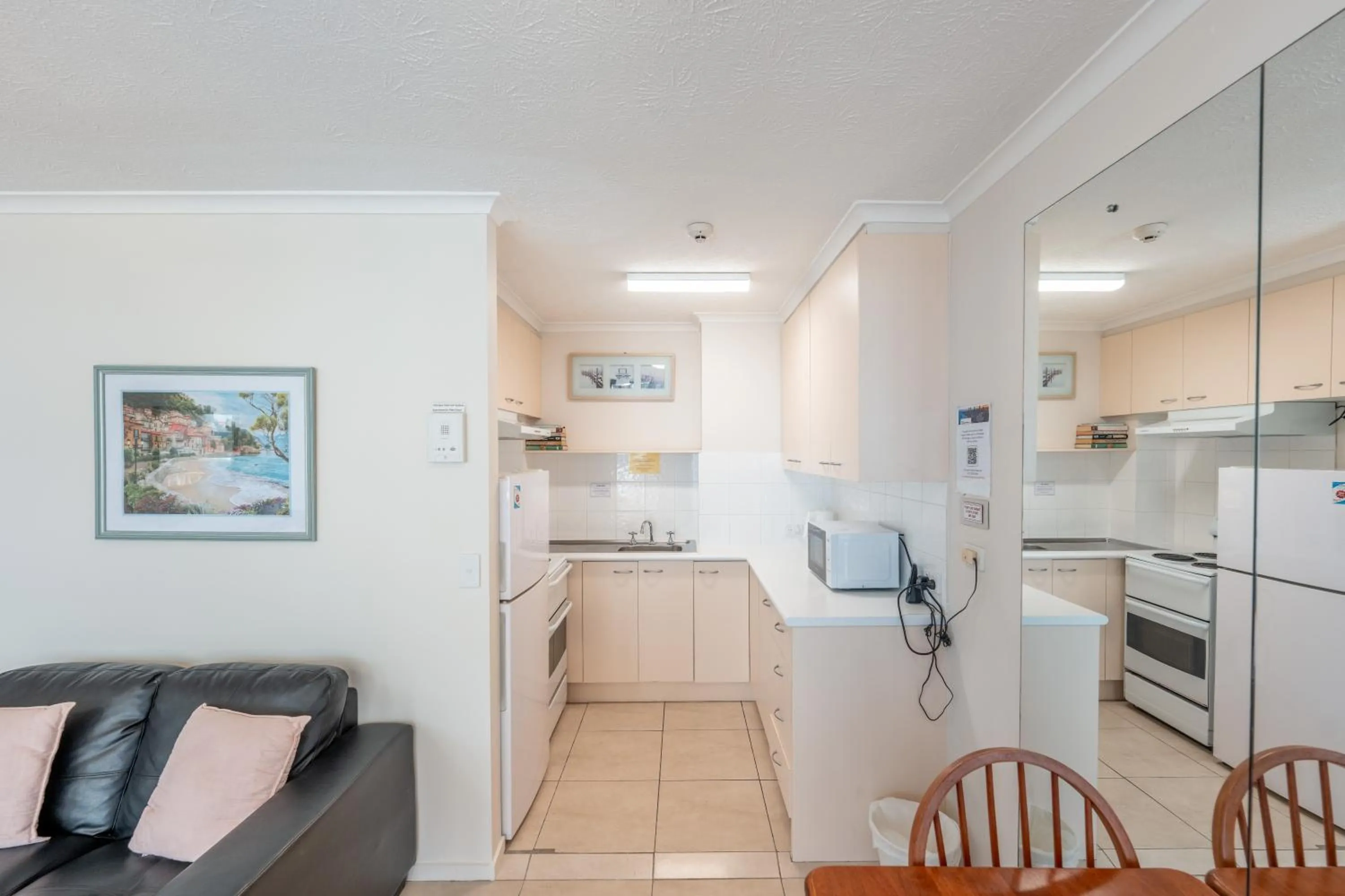 kitchen in Olympus Beachfront Apartments