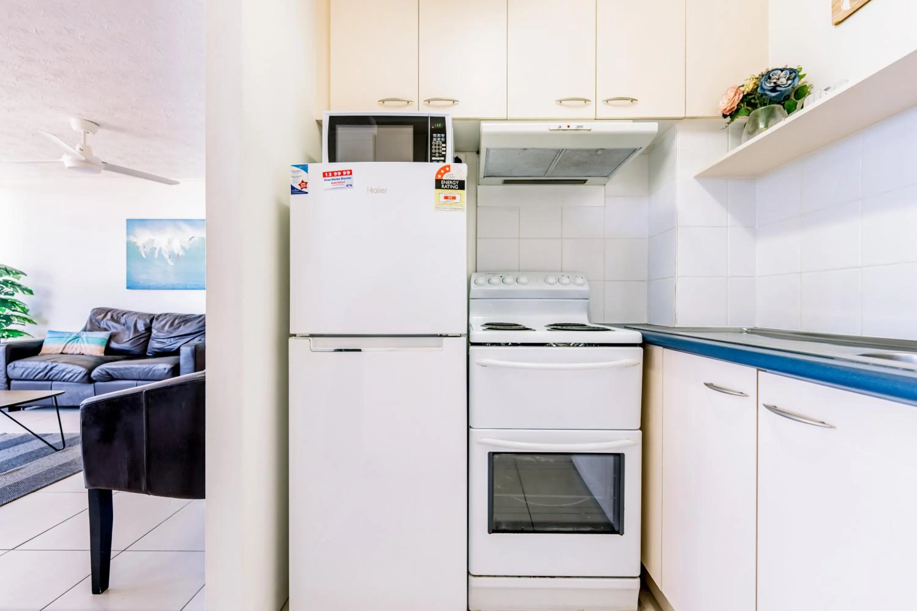 kitchen in Olympus Beachfront Apartments