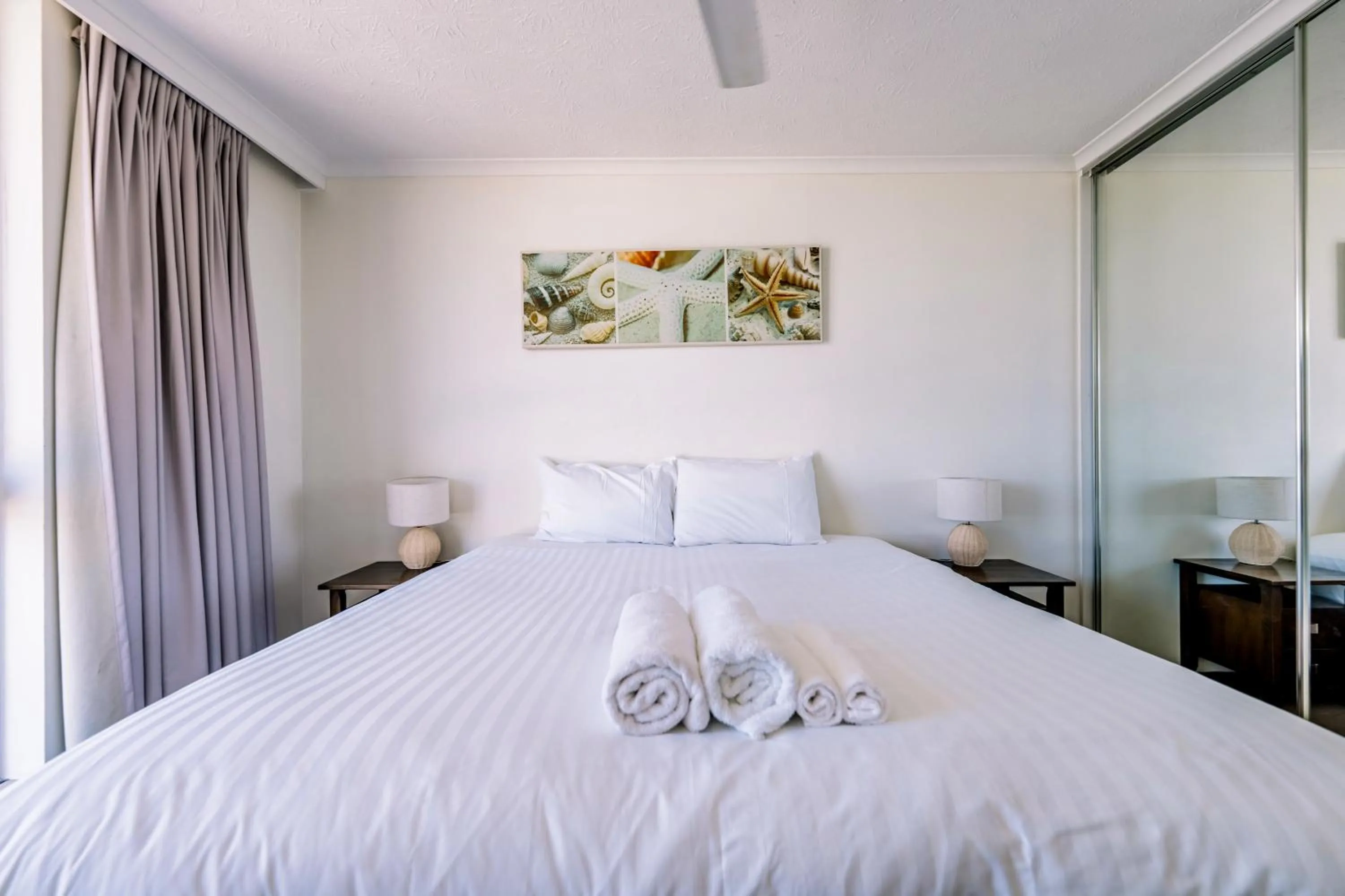 Bedroom, Bed in Olympus Beachfront Apartments