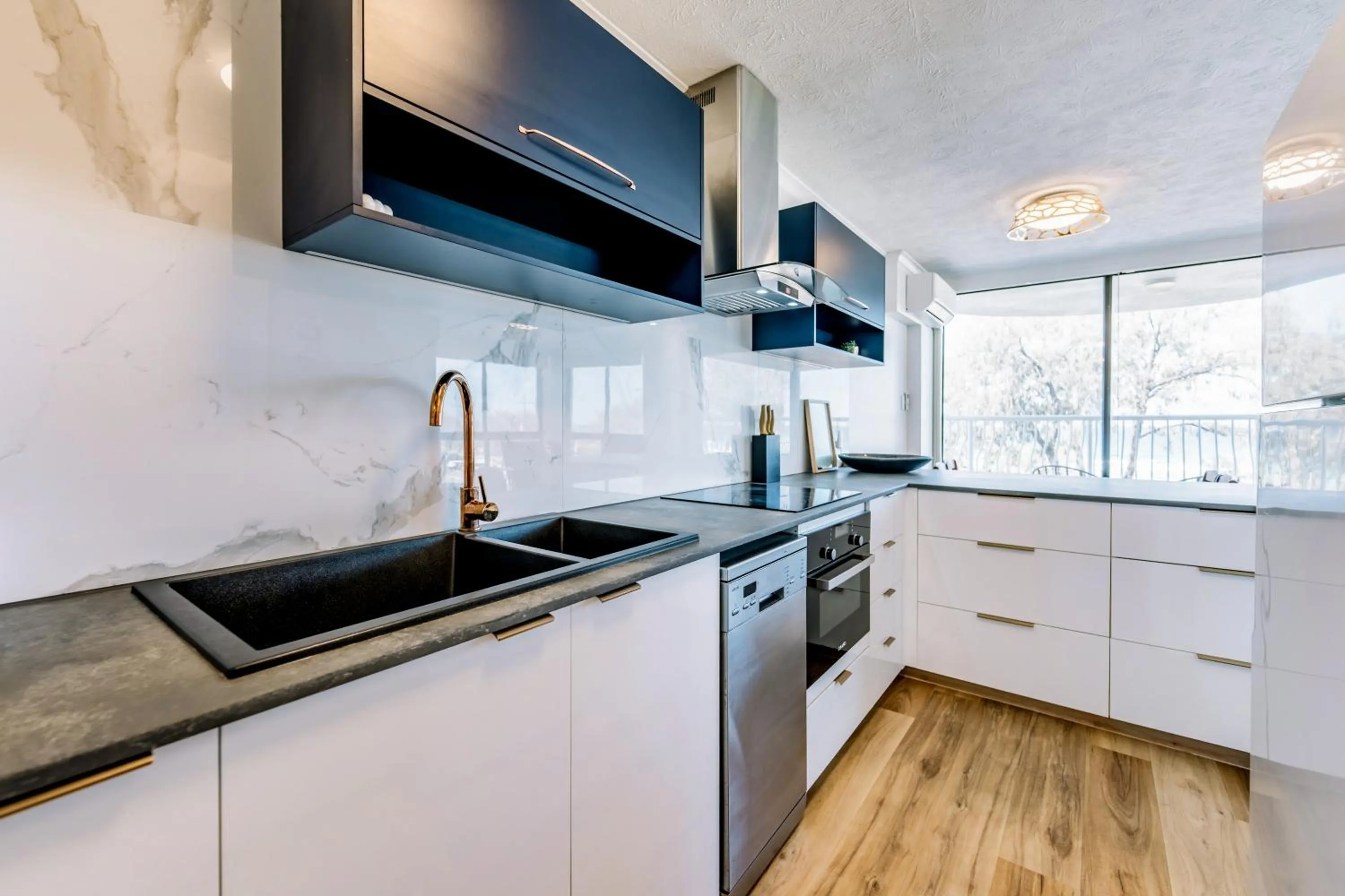 kitchen in Olympus Beachfront Apartments