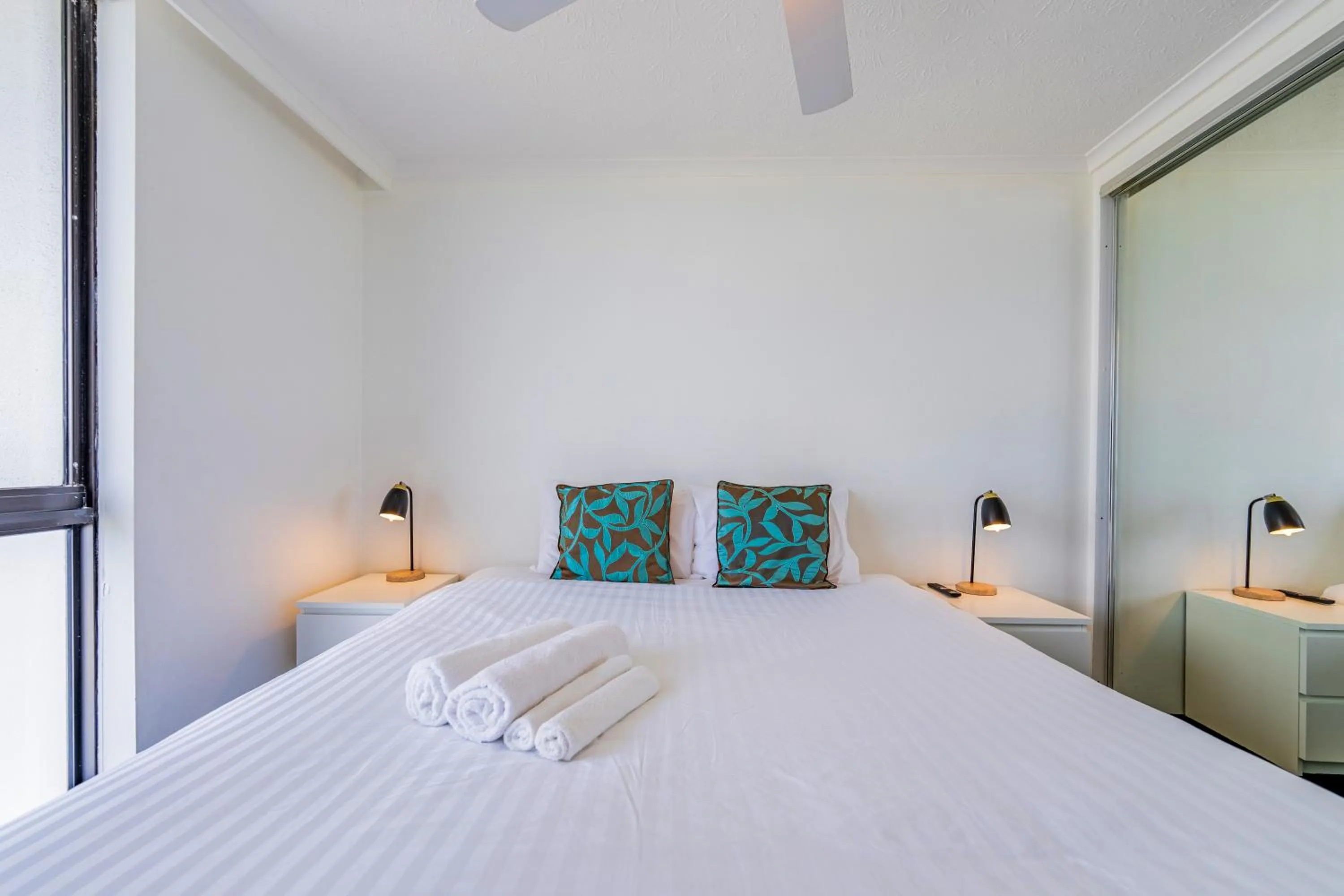 Bedroom, Bed in Olympus Beachfront Apartments