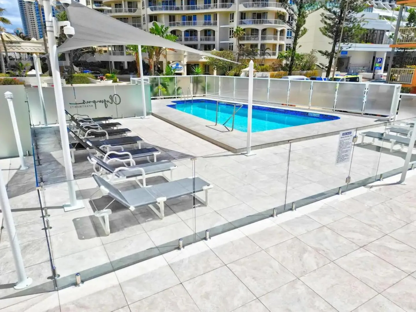 Swimming pool in Olympus Beachfront Apartments