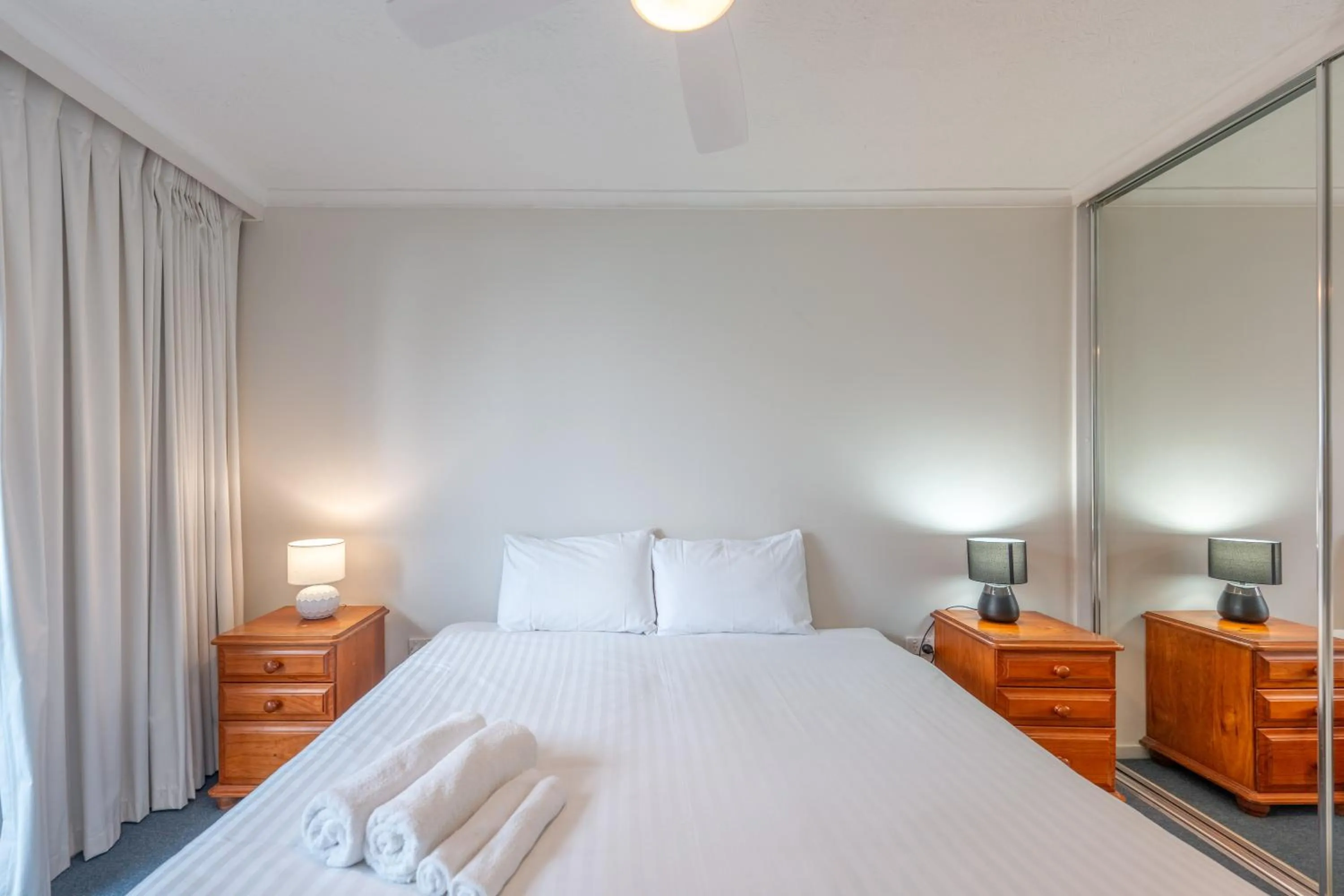 Bedroom, Bed in Olympus Beachfront Apartments