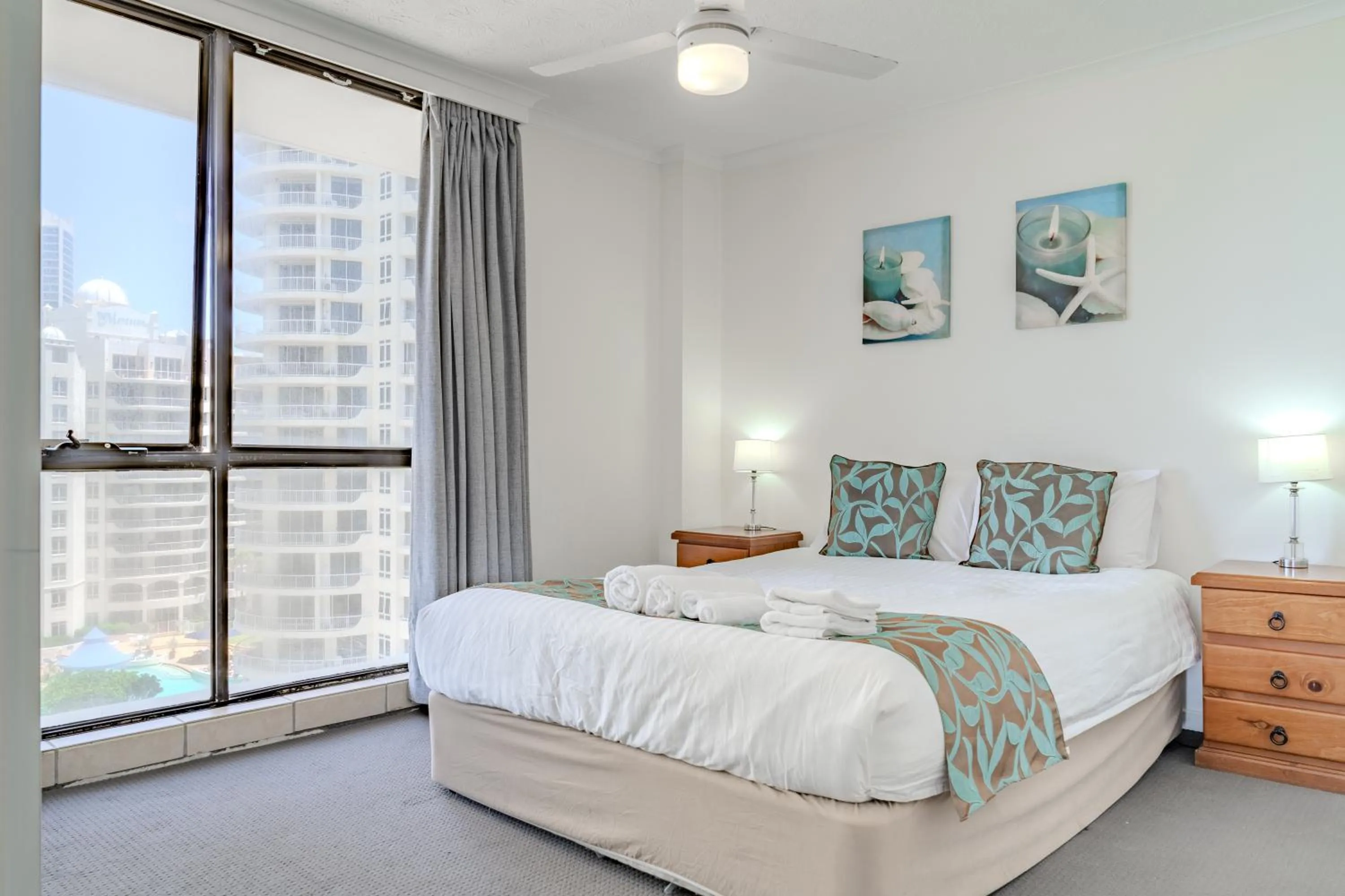 Bedroom, Bed in Olympus Beachfront Apartments