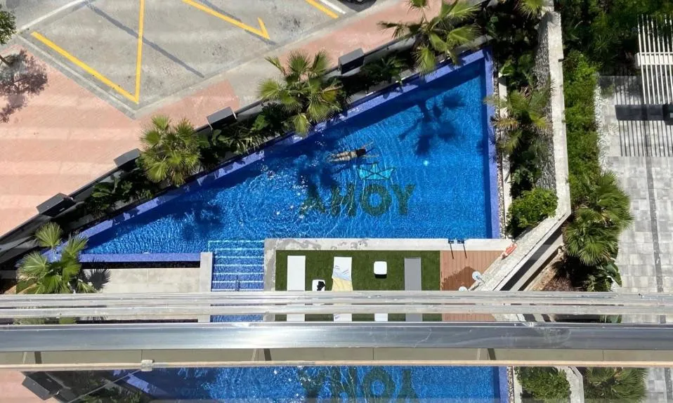 Pool view in Ahoy Apartments