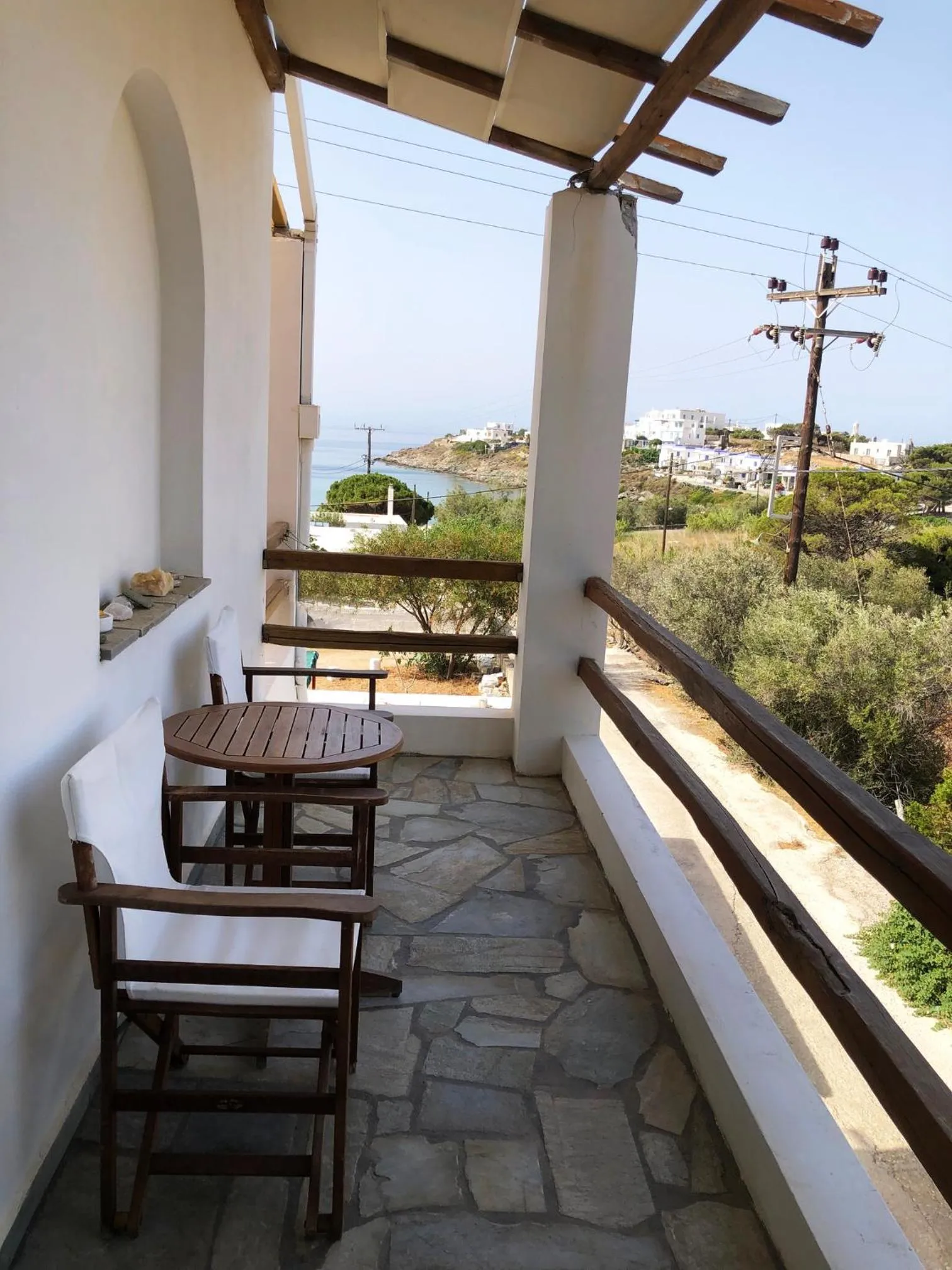 Balcony/Terrace in Agnadi Syros Beachfront Studios & Rooms