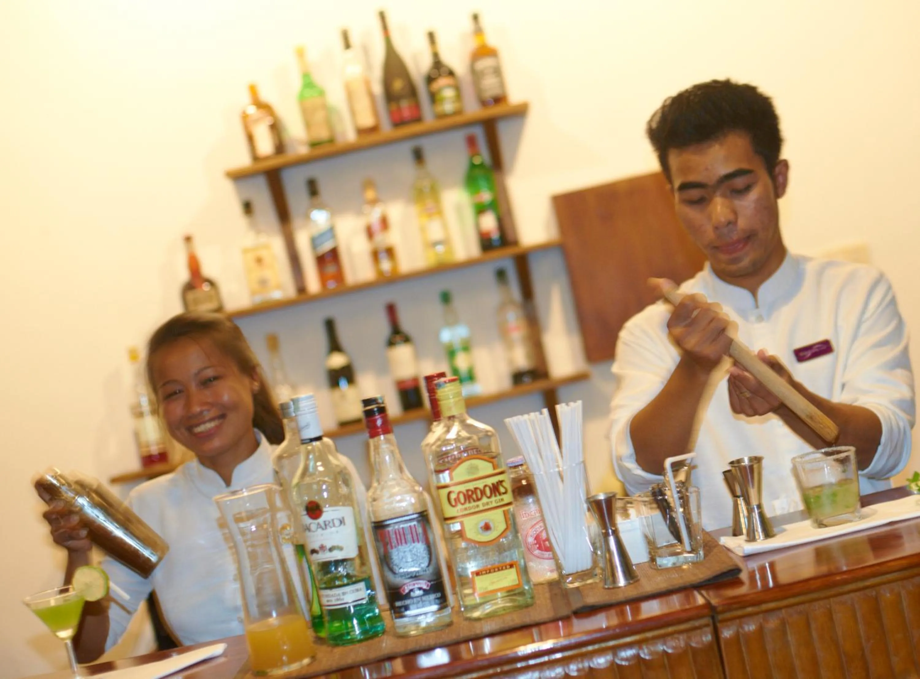 Drinks in The Sanctuary Pakbeng Lodge