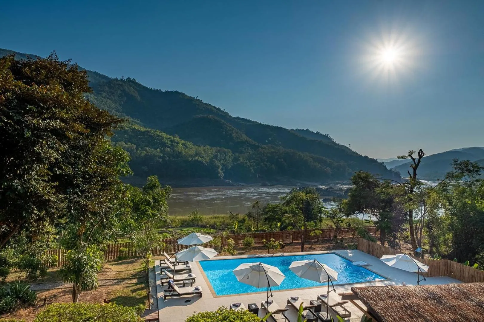 Pool view in The Sanctuary Pakbeng Lodge