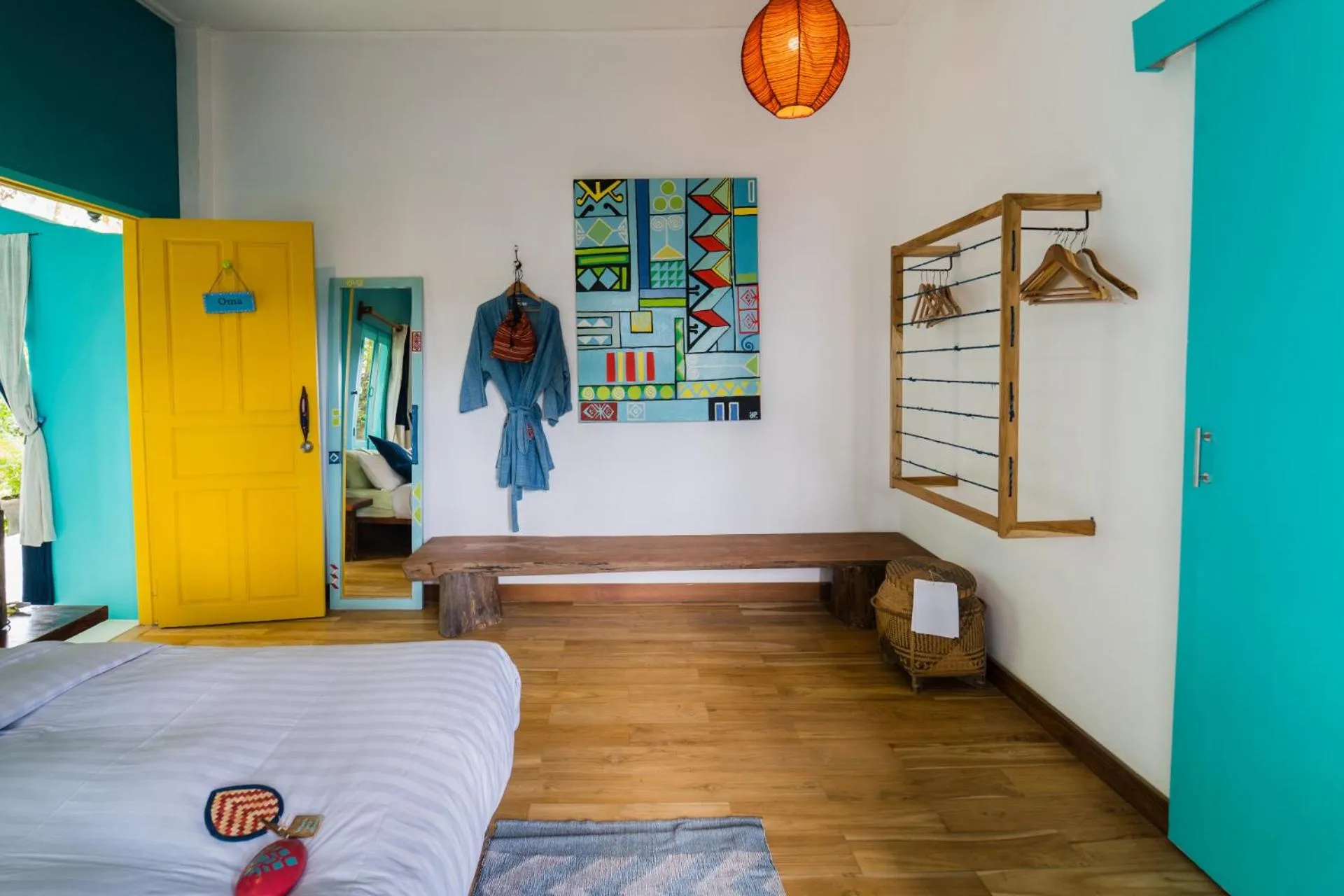 Decorative detail, Bed in Ock Pop Tok Mekong Villa