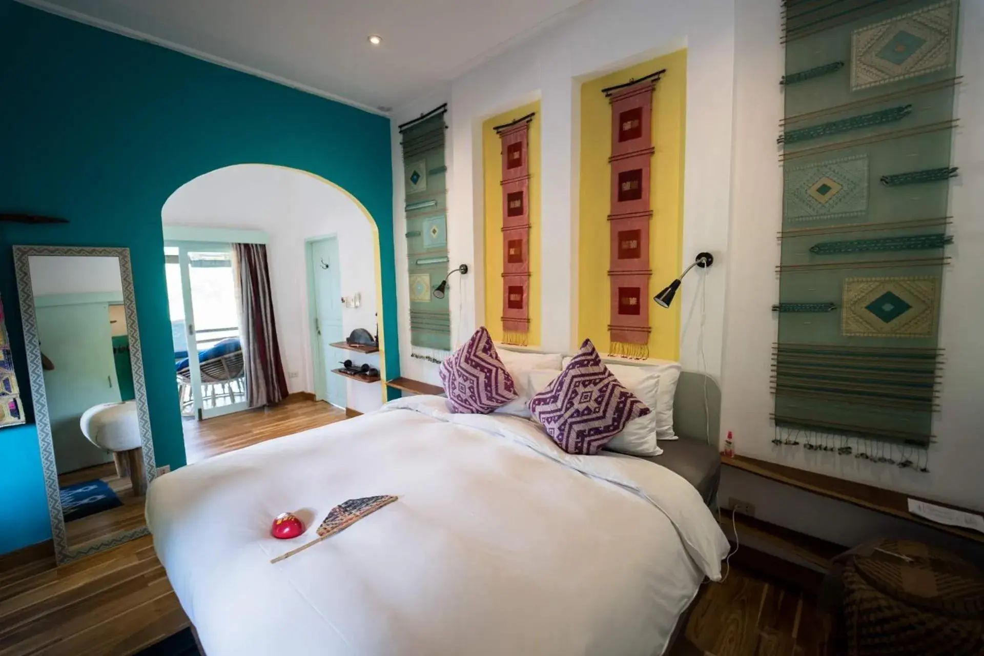 Bed in Ock Pop Tok Mekong Villa Bed in Ock Pop Tok Mekong Villa