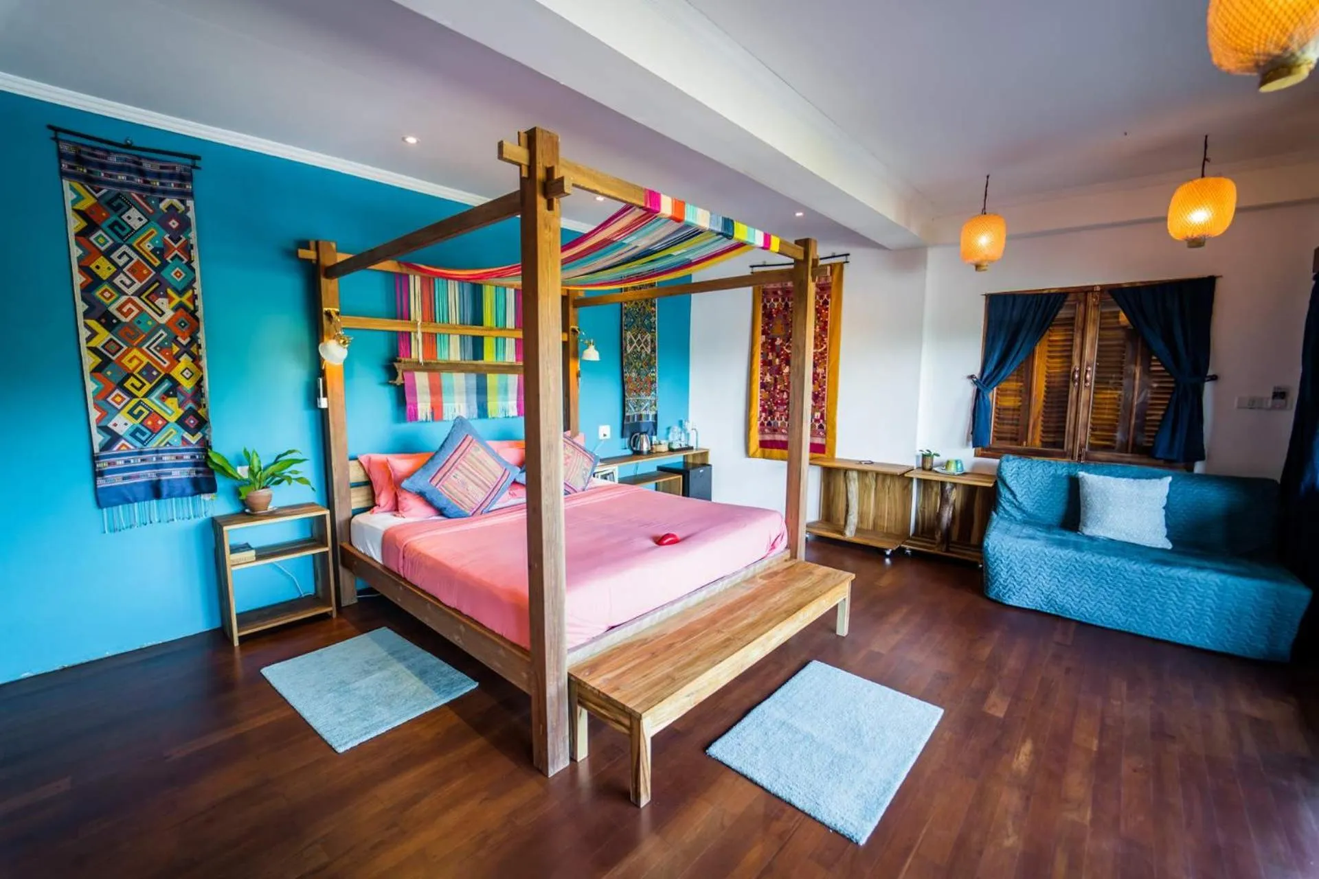 Bed in Ock Pop Tok Mekong Villa