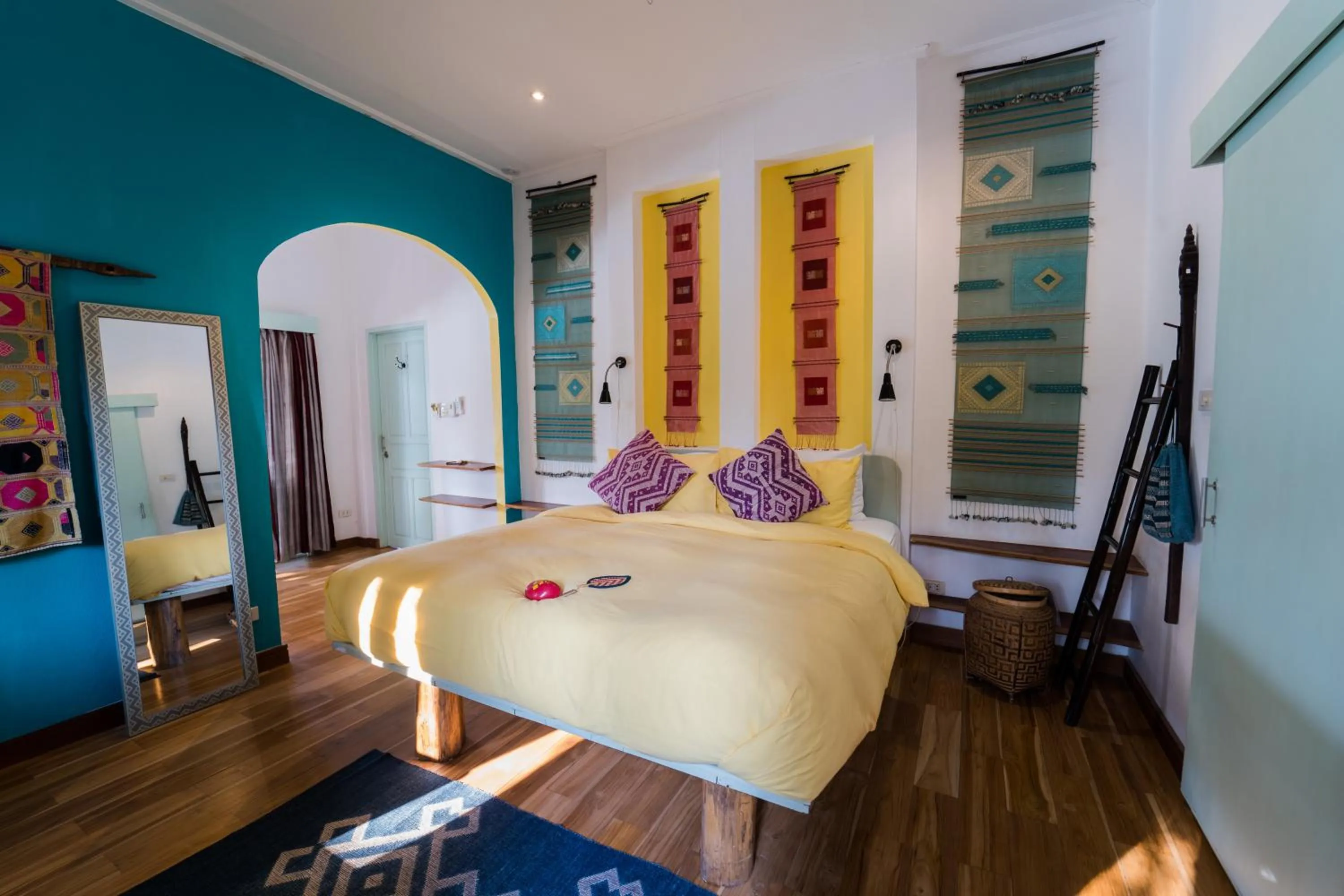 Bed in Ock Pop Tok Mekong Villa