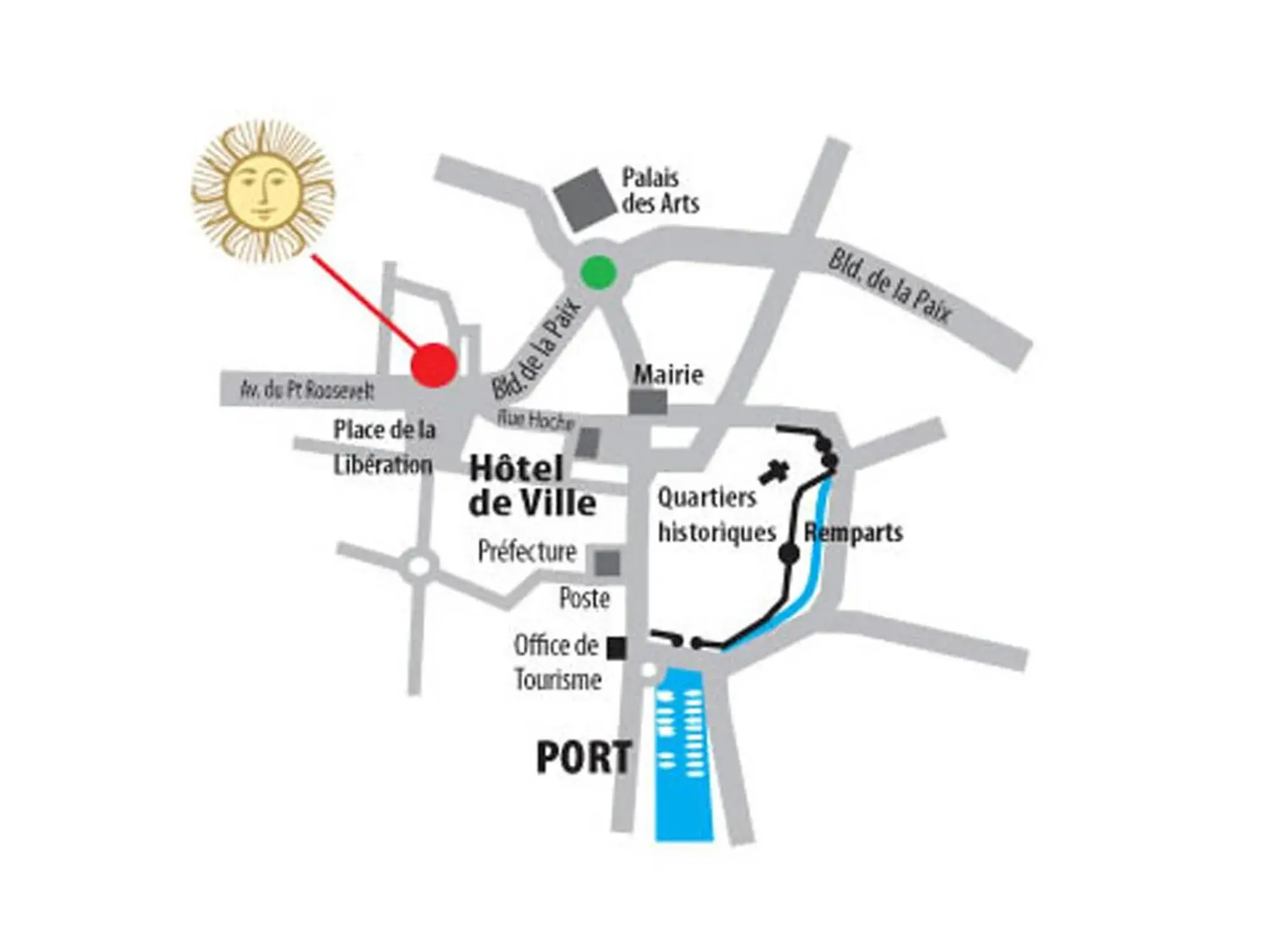 Bird's eye view in Appart Hôtel Le Liberté Vannes Centre-Ville Bird's eye view in Appart Hôtel Le Liberté Vannes Centre-Ville