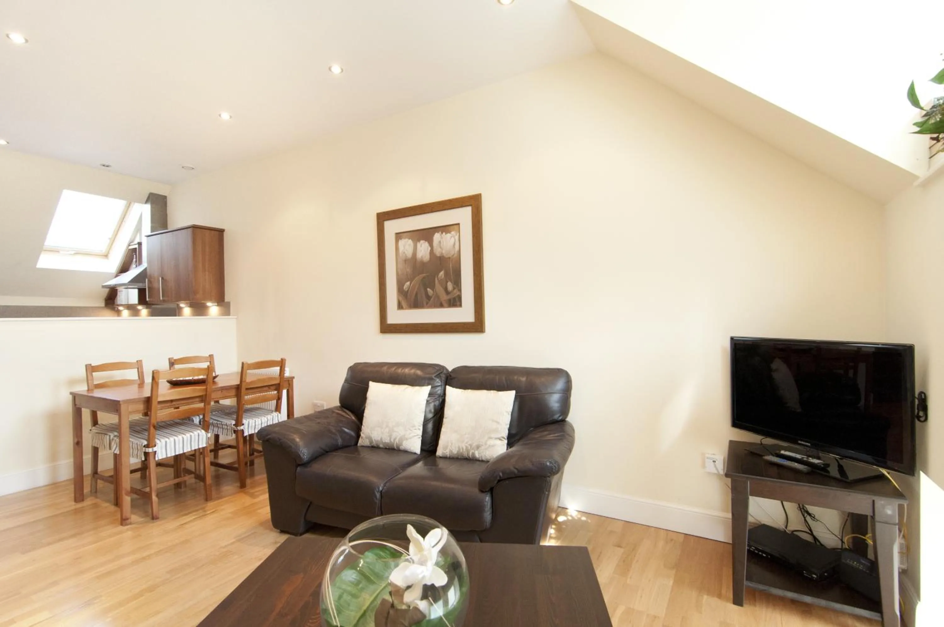 Living room in Edinburgh Church Apartments