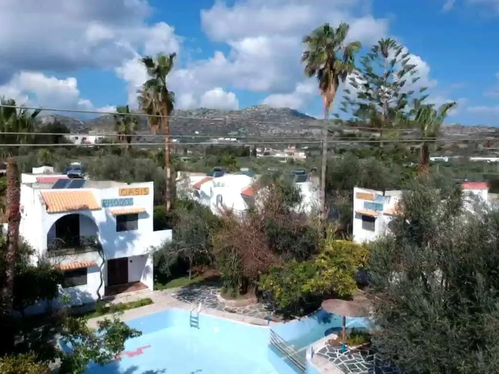 Pool view in Oasis Hotel Bungalows Rhodes- All Inclusive