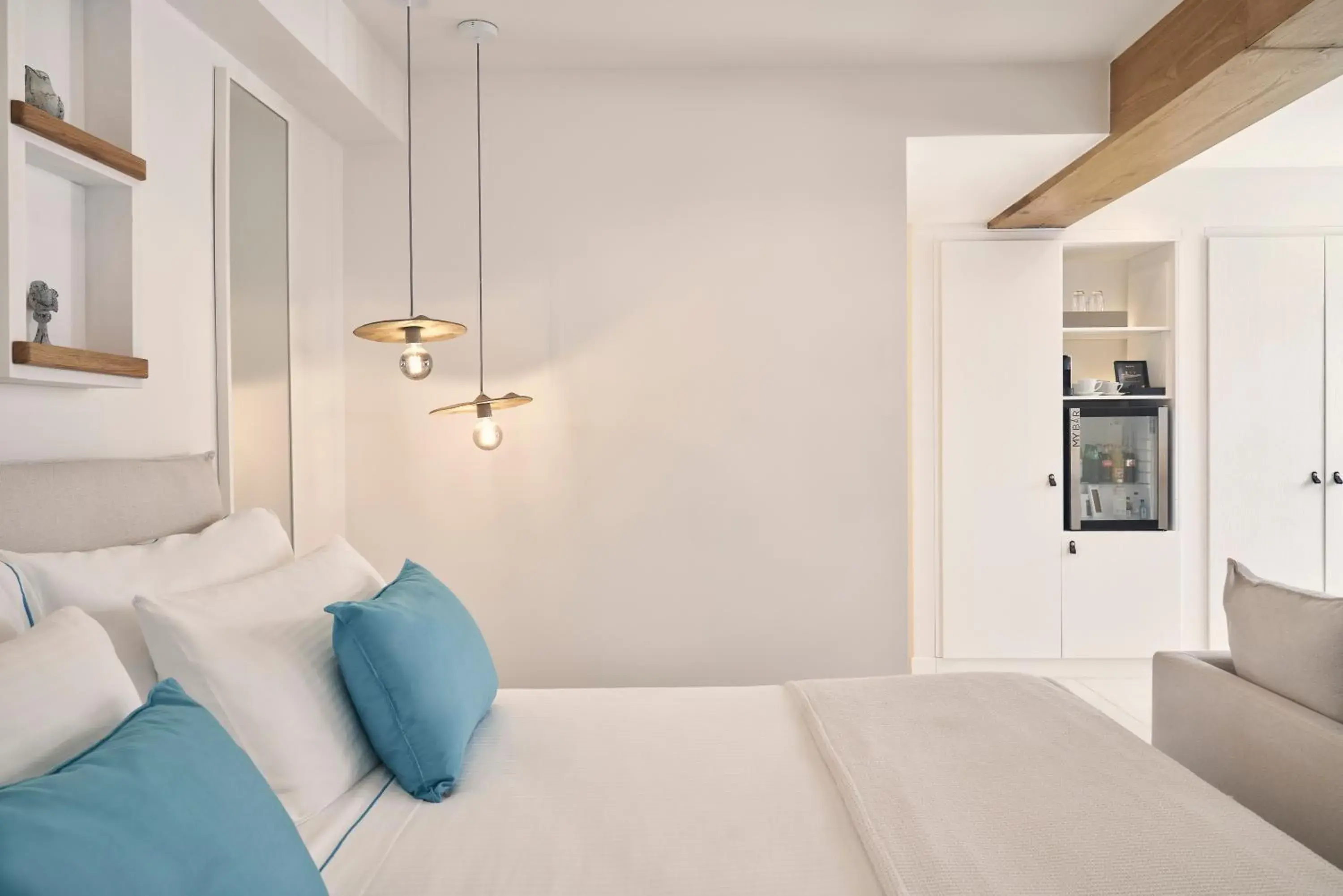 Bedroom, Bed in Nikki Beach Resort & Spa Santorini Bedroom, Bed in Nikki Beach Resort & Spa Santorini