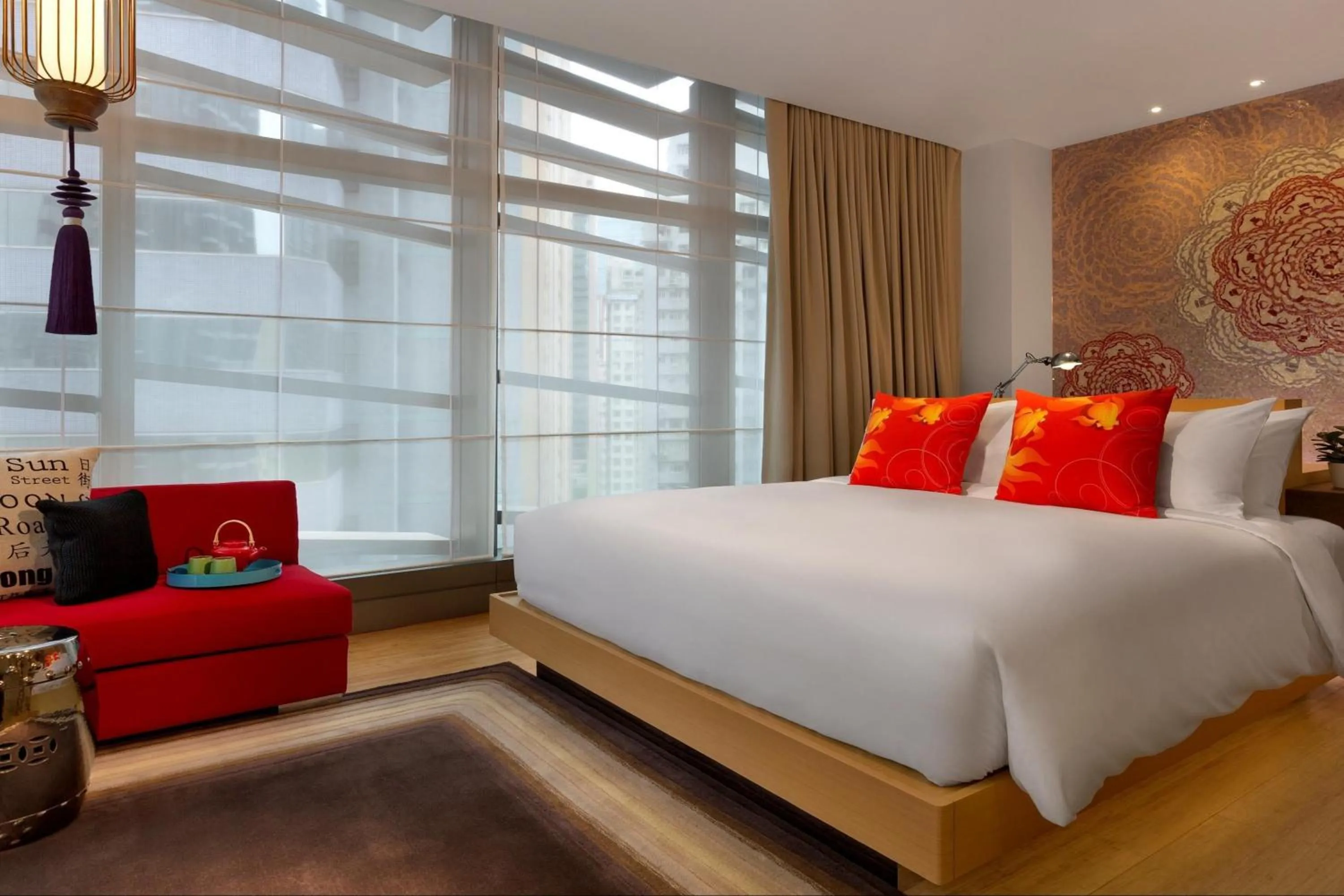 Quiet street view, Bed in Hotel Indigo Hong Kong Island by IHG