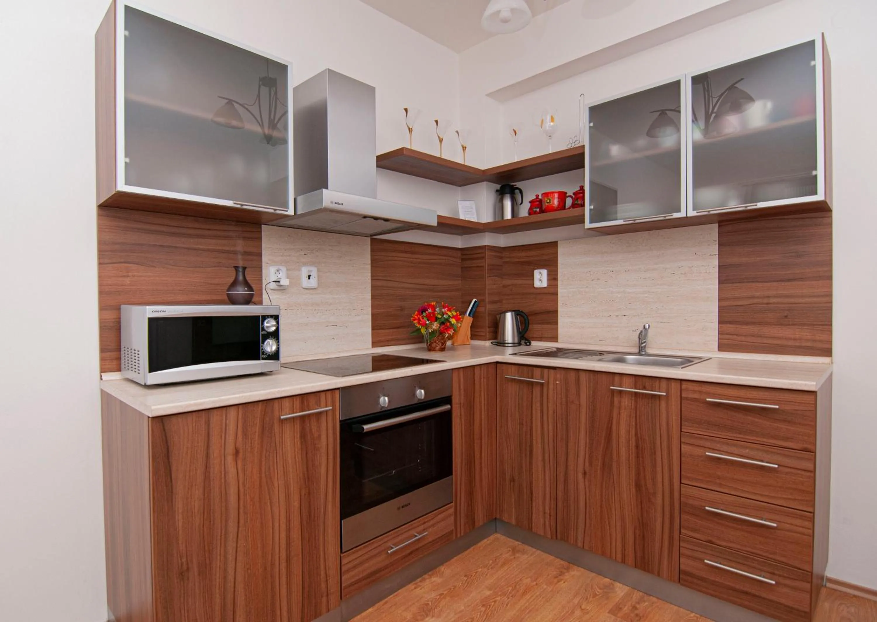 Kitchen or kitchenette in Apartmany Sileas