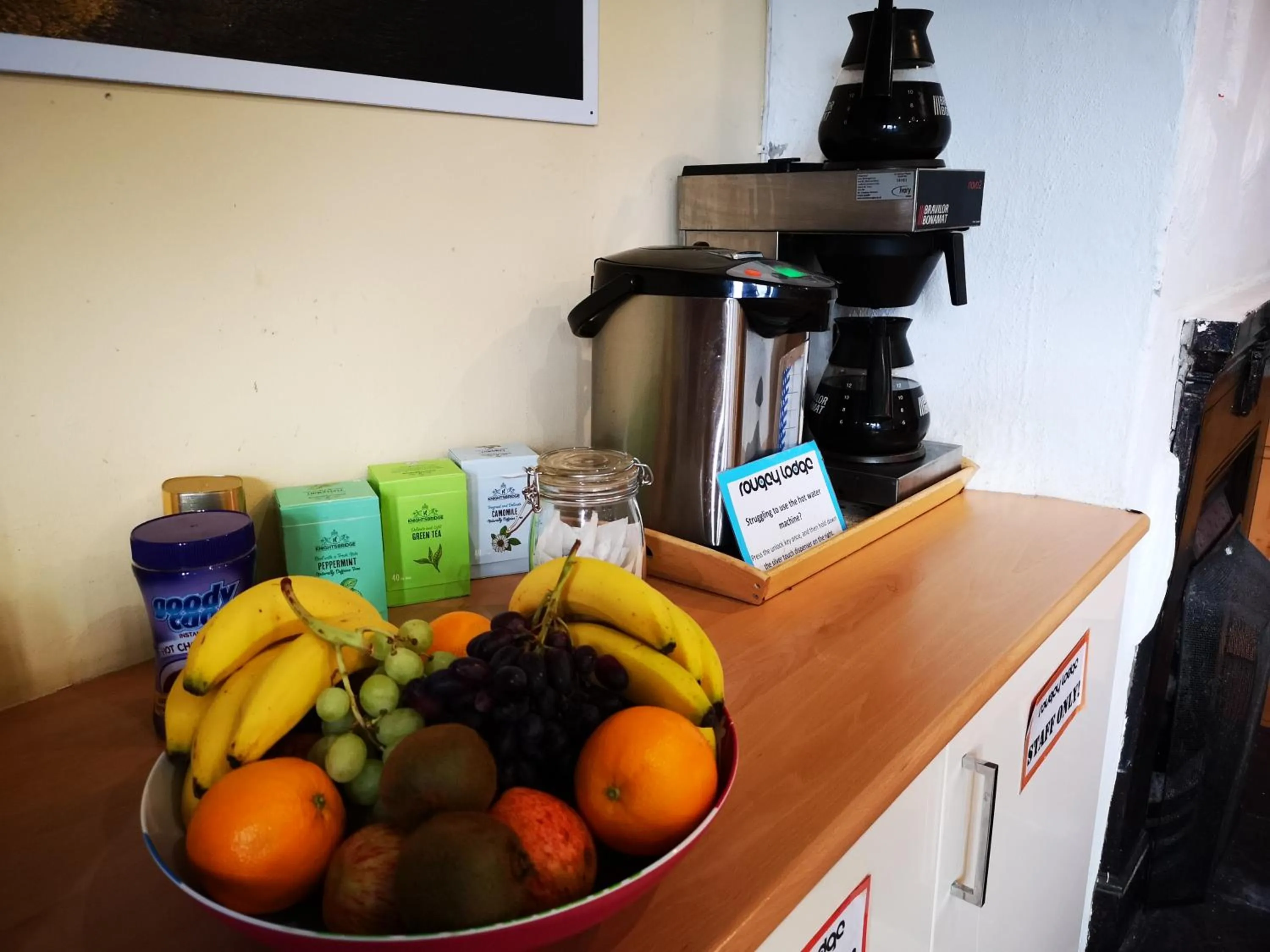Continental breakfast in Rougey Lodge Hostel