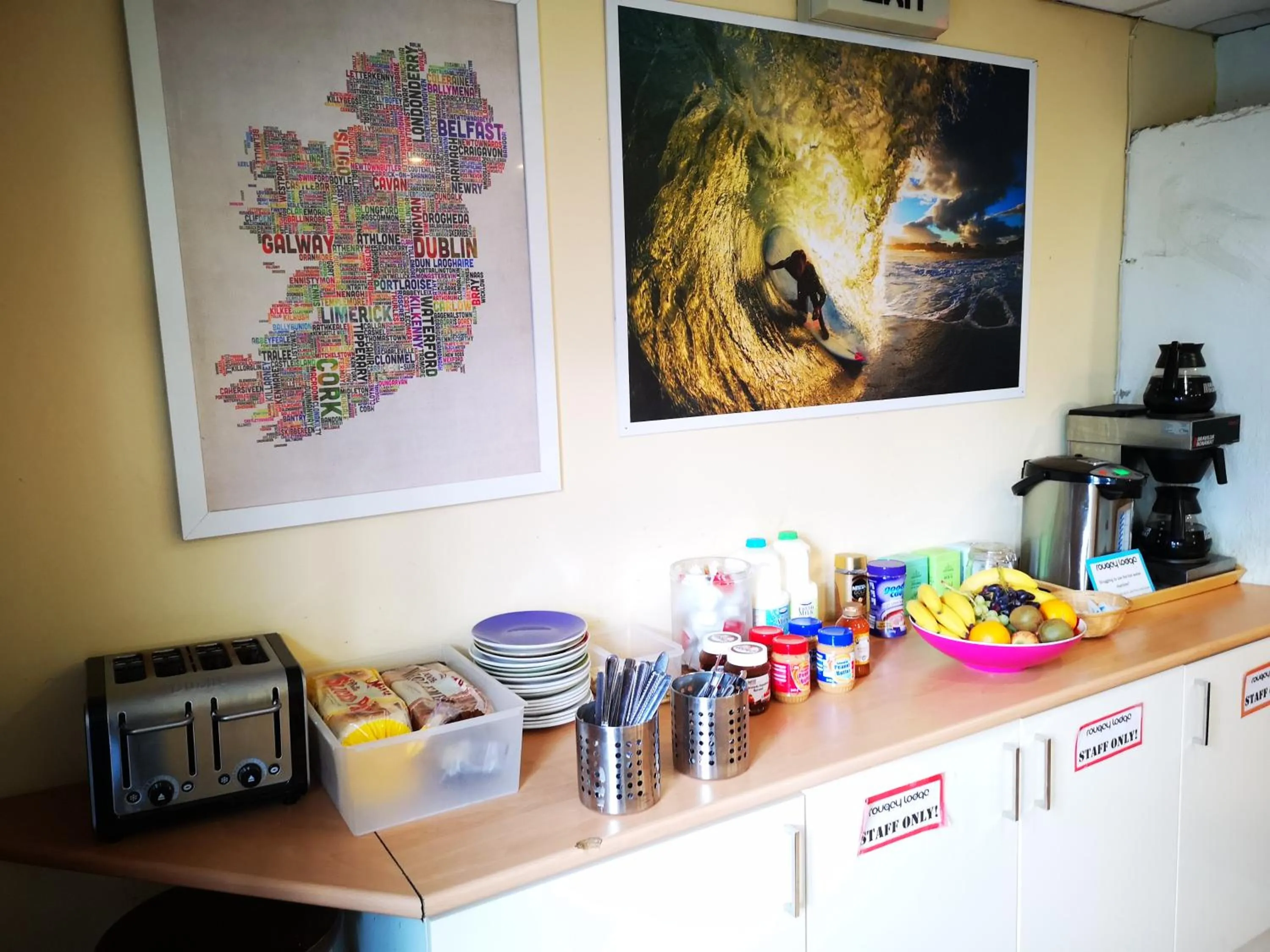 Continental breakfast in Rougey Lodge Hostel