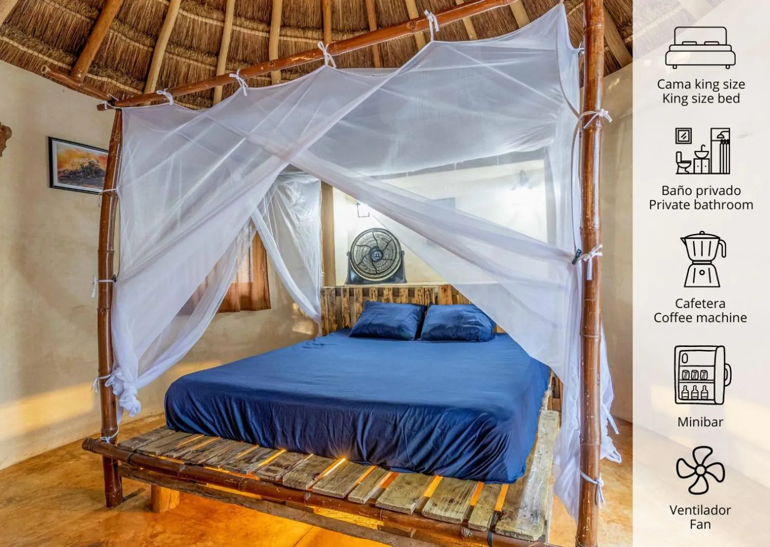 Bedroom in Cabañas Santa Cruz Homún