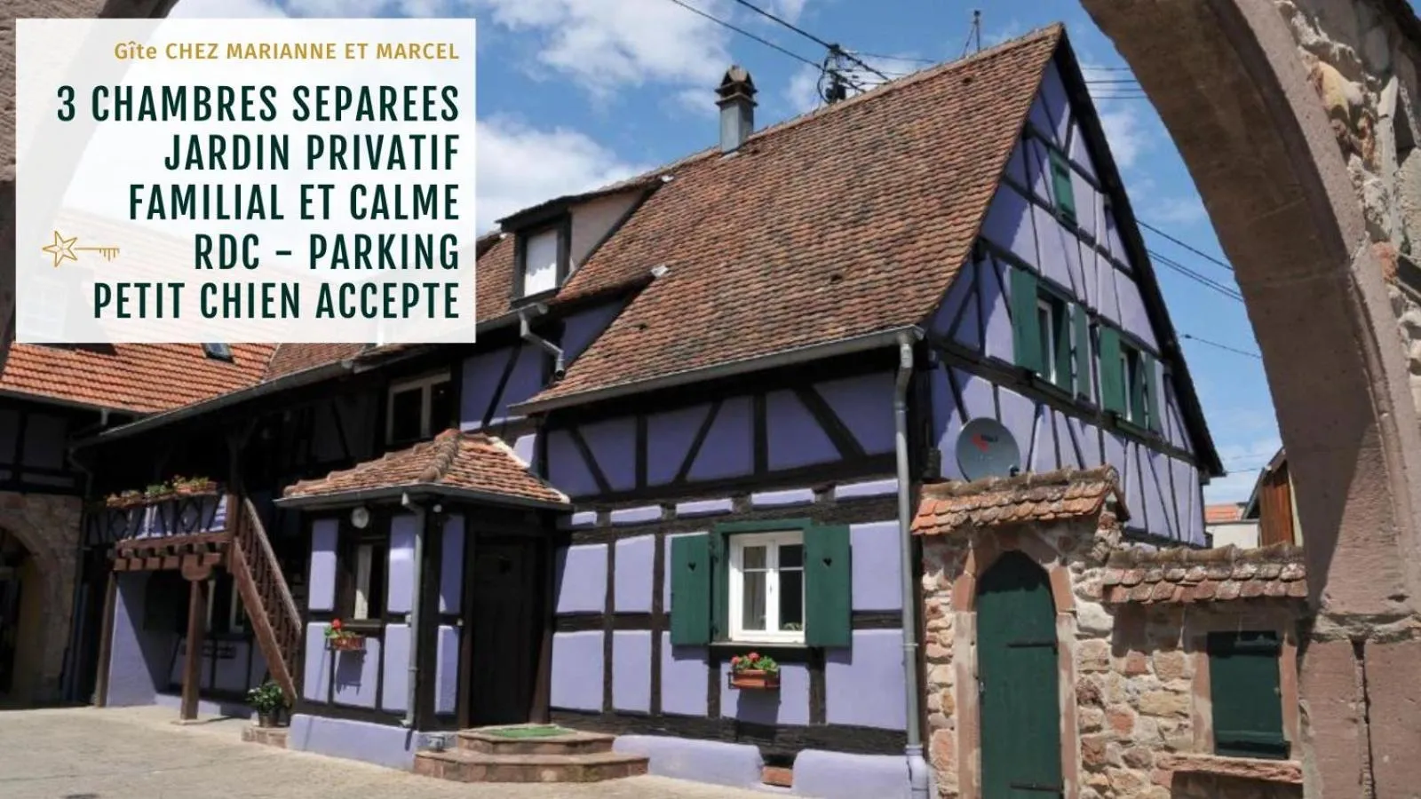 Gîte Marcel et Marianne jardin et parking privatifs