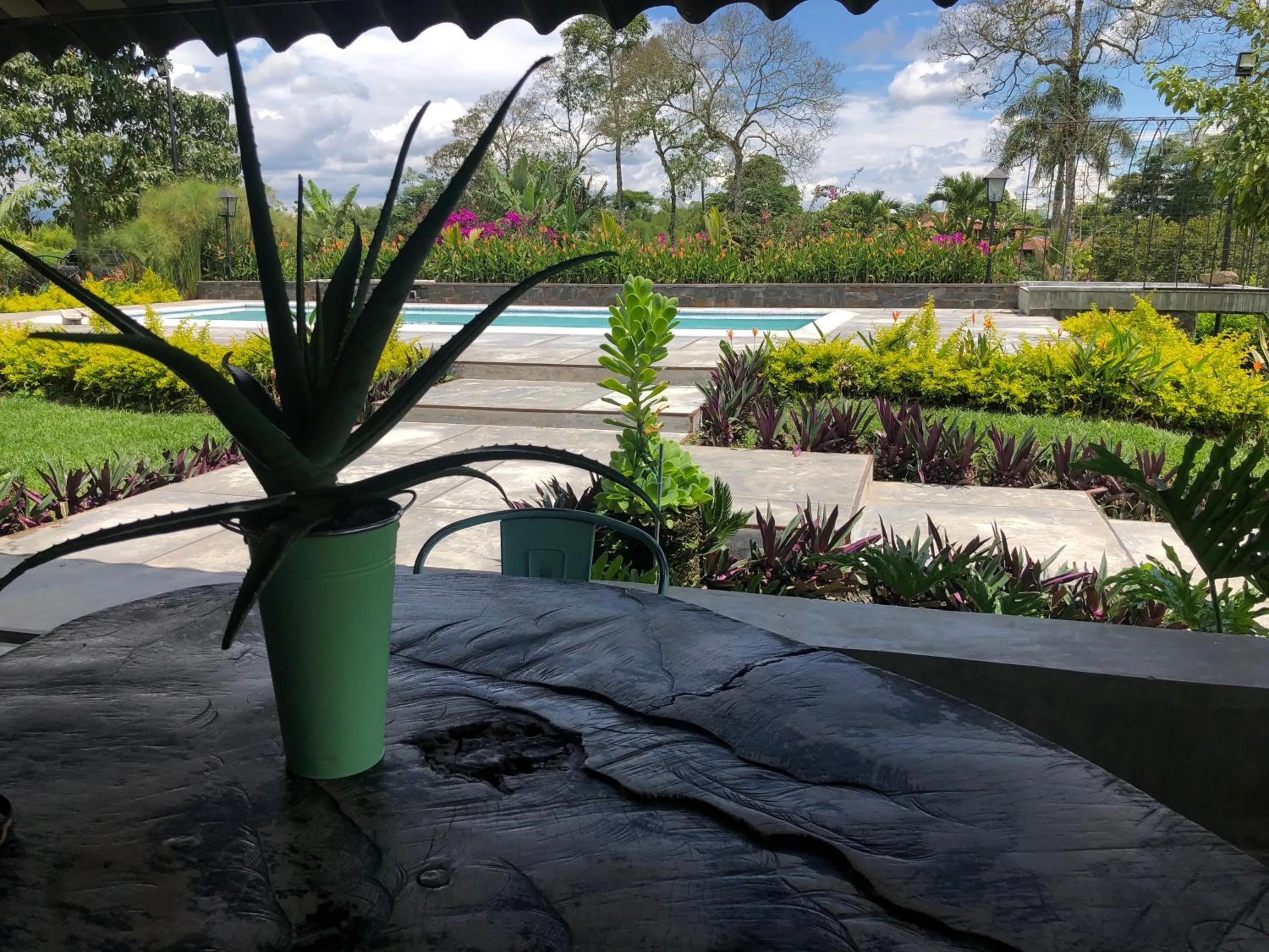 Swimming pool in Finca Hotel Brasilia