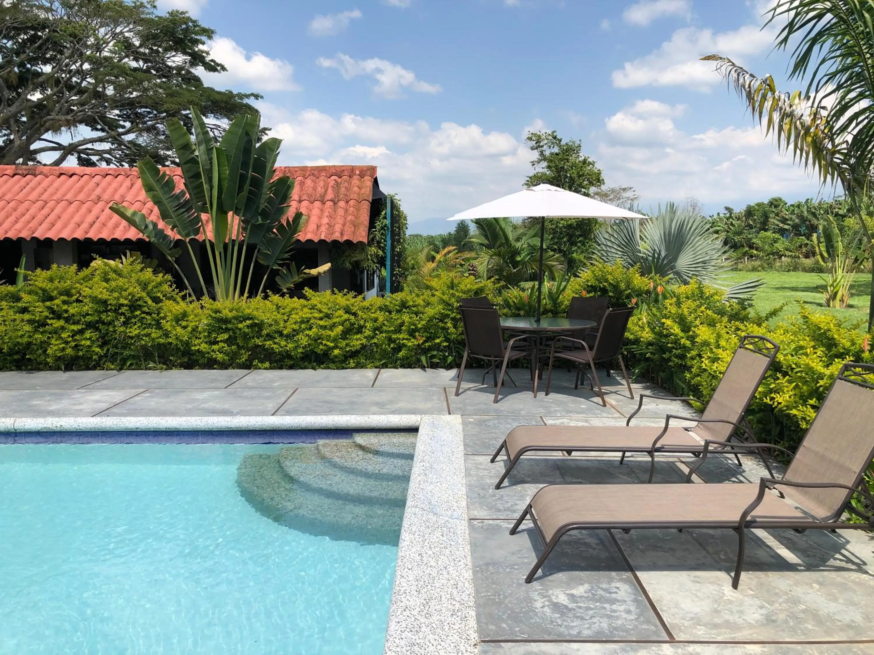 Pool view in Finca Hotel Brasilia