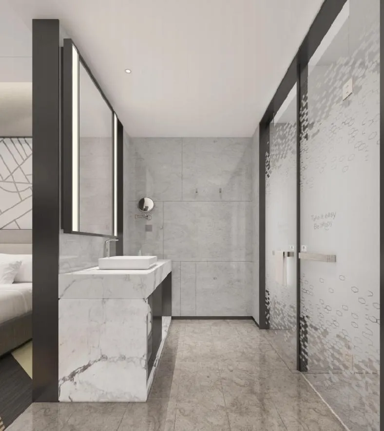 Shower, Bed in Hampton By Hilton Hangzhou Future Sign Technology City