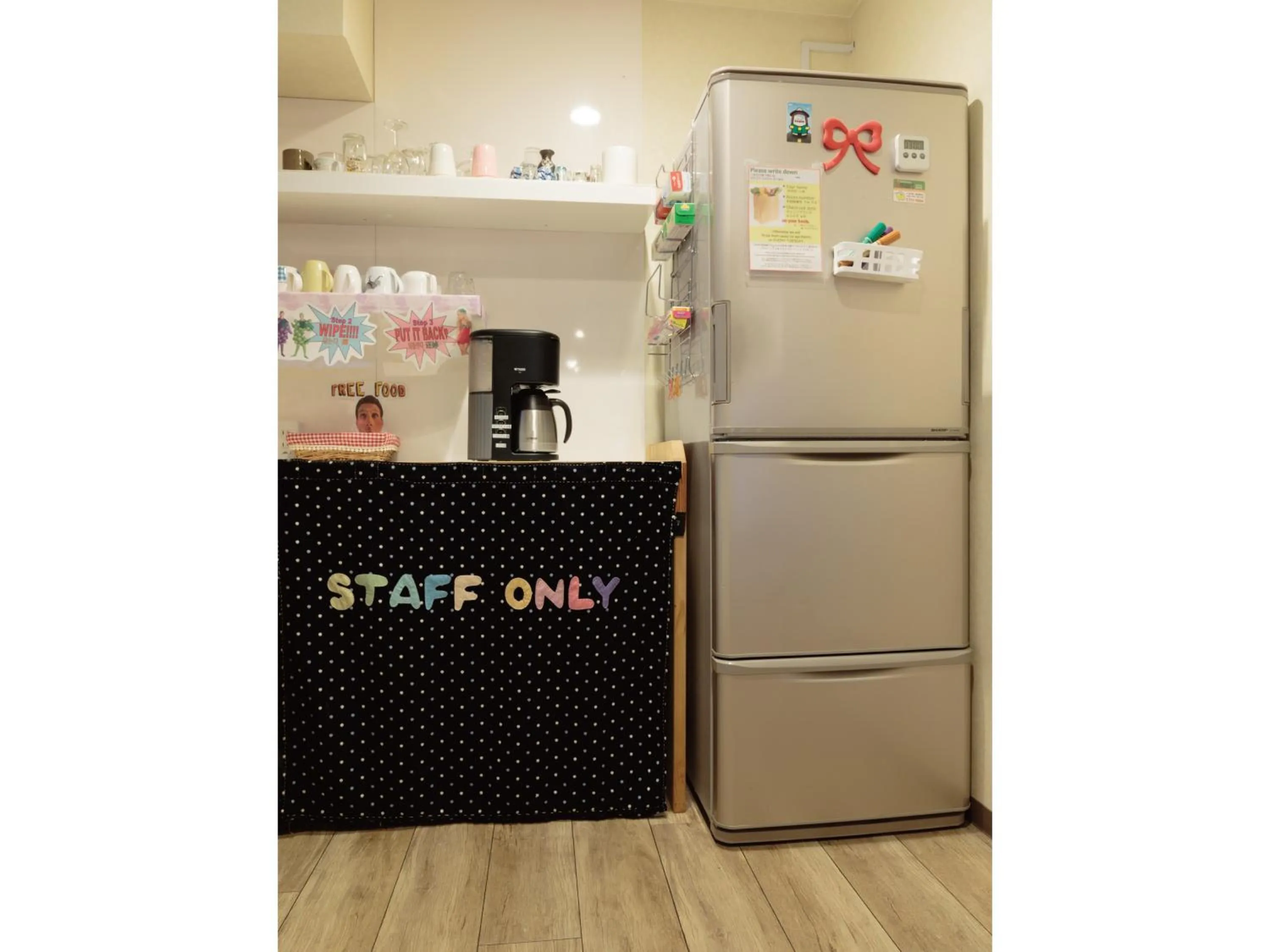 Communal kitchen in Fukuoka Hana Hostel