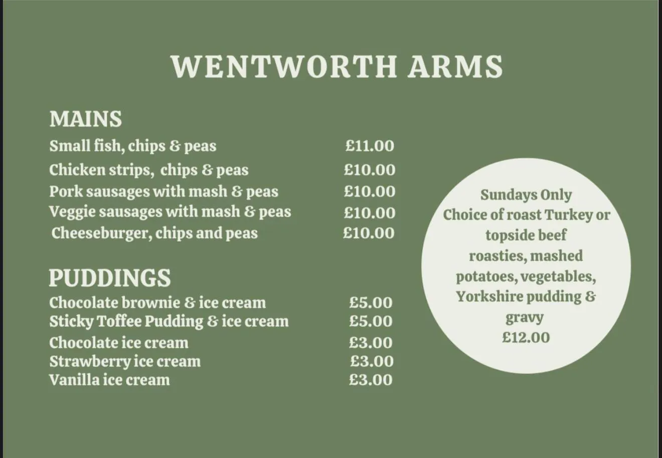 Wentworth arms