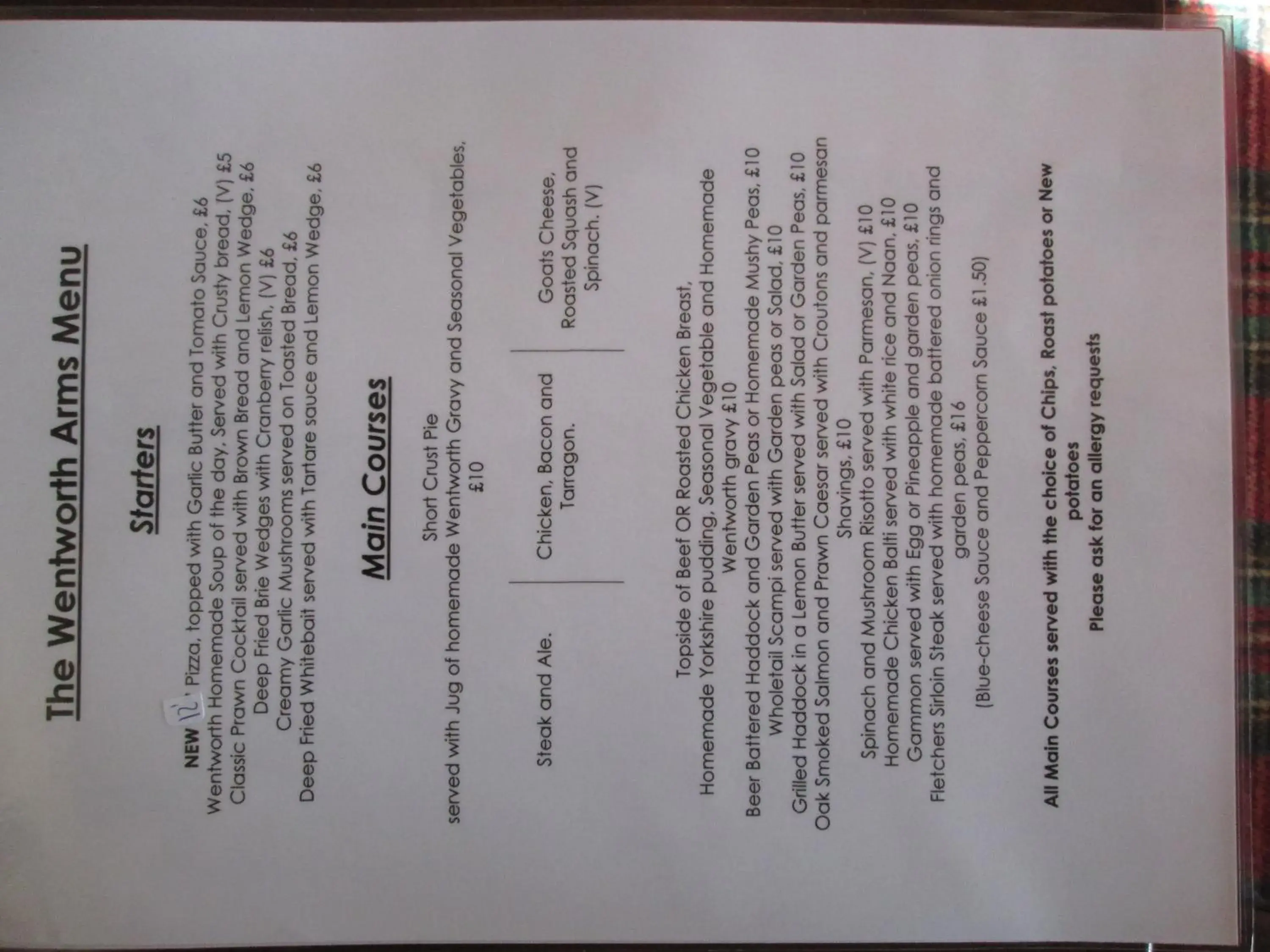 Wentworth arms Wentworth arms