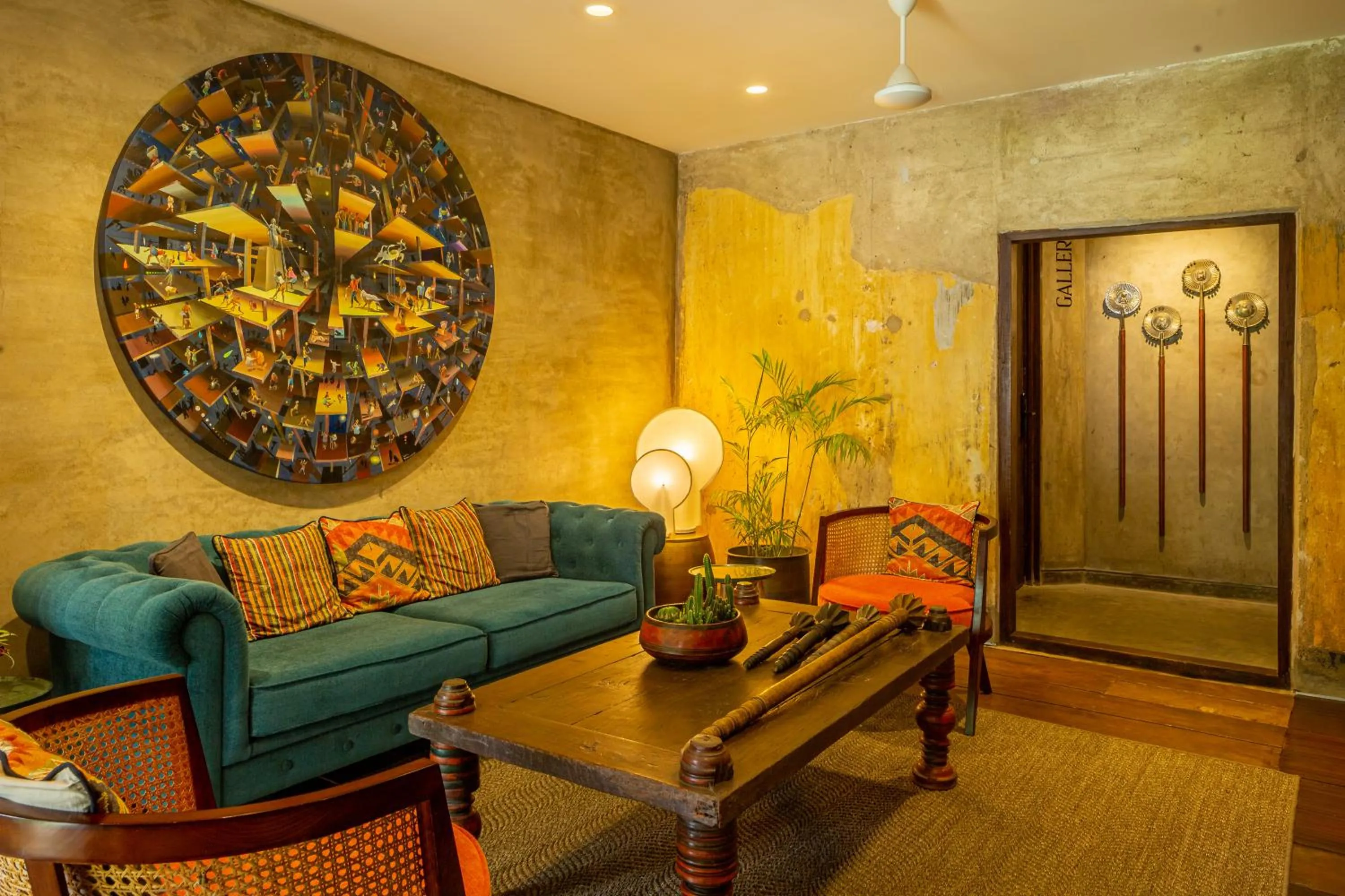 Seating area in The Postcard Mandalay Hall, Kochi