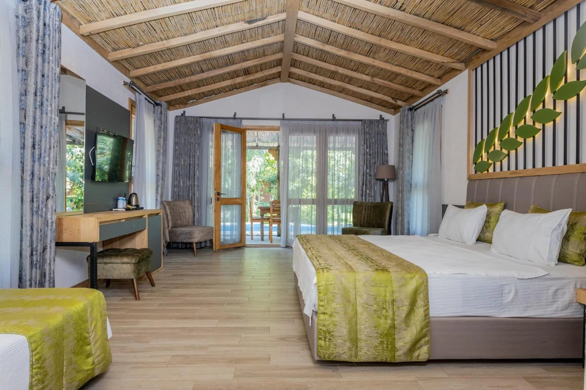 Bed in Suna Village Hotel & Bungalow Fethiye