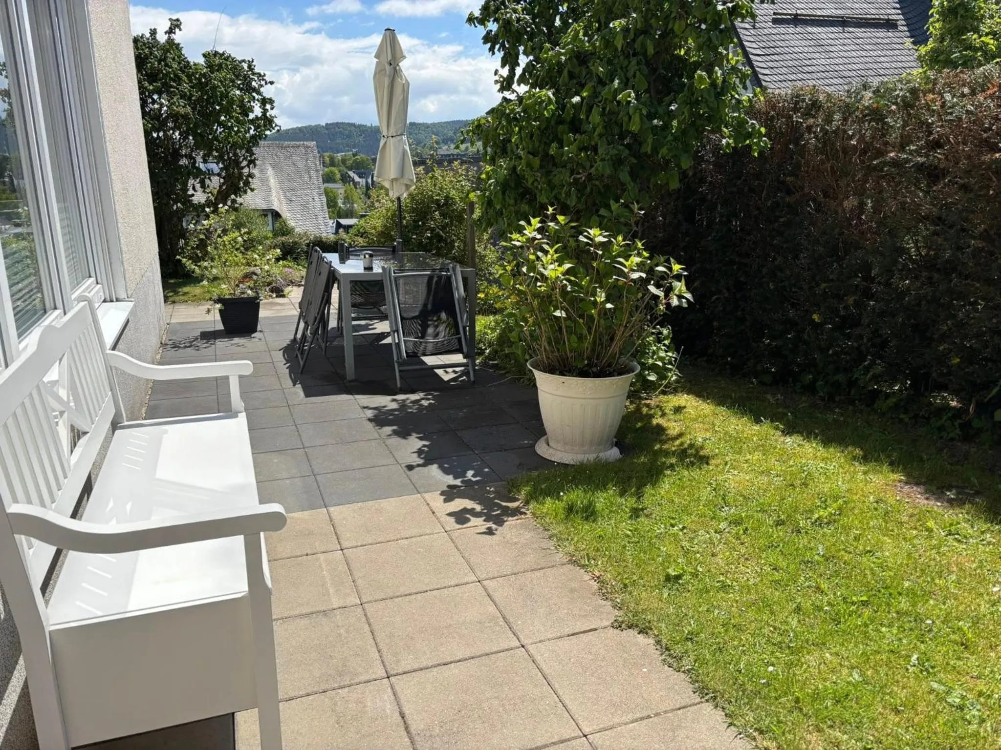 Balcony/Terrace in Löwenstein Ferienwohnungen