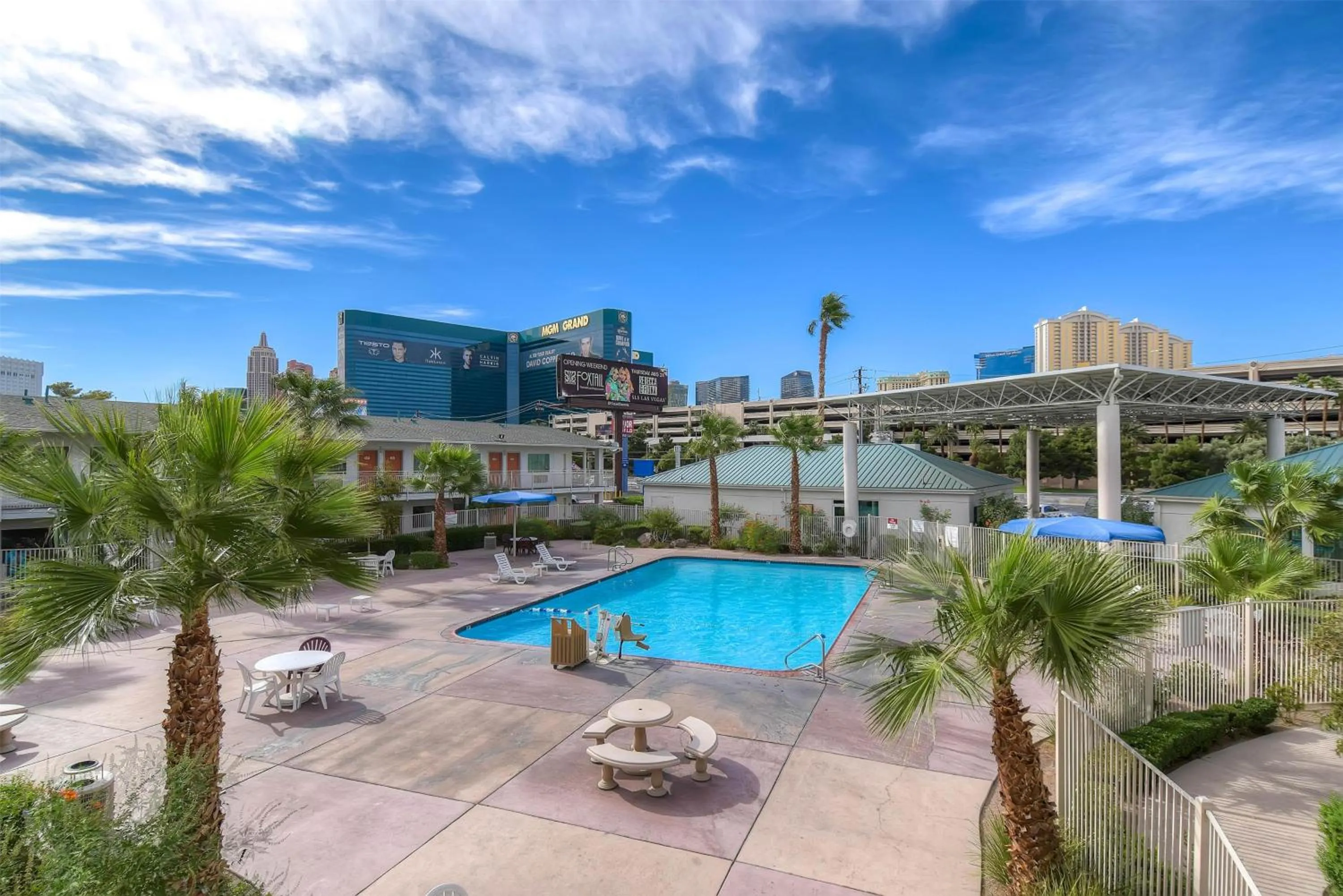 Pool view in Studio 6 Suites Las Vegas, NV - Tropicana