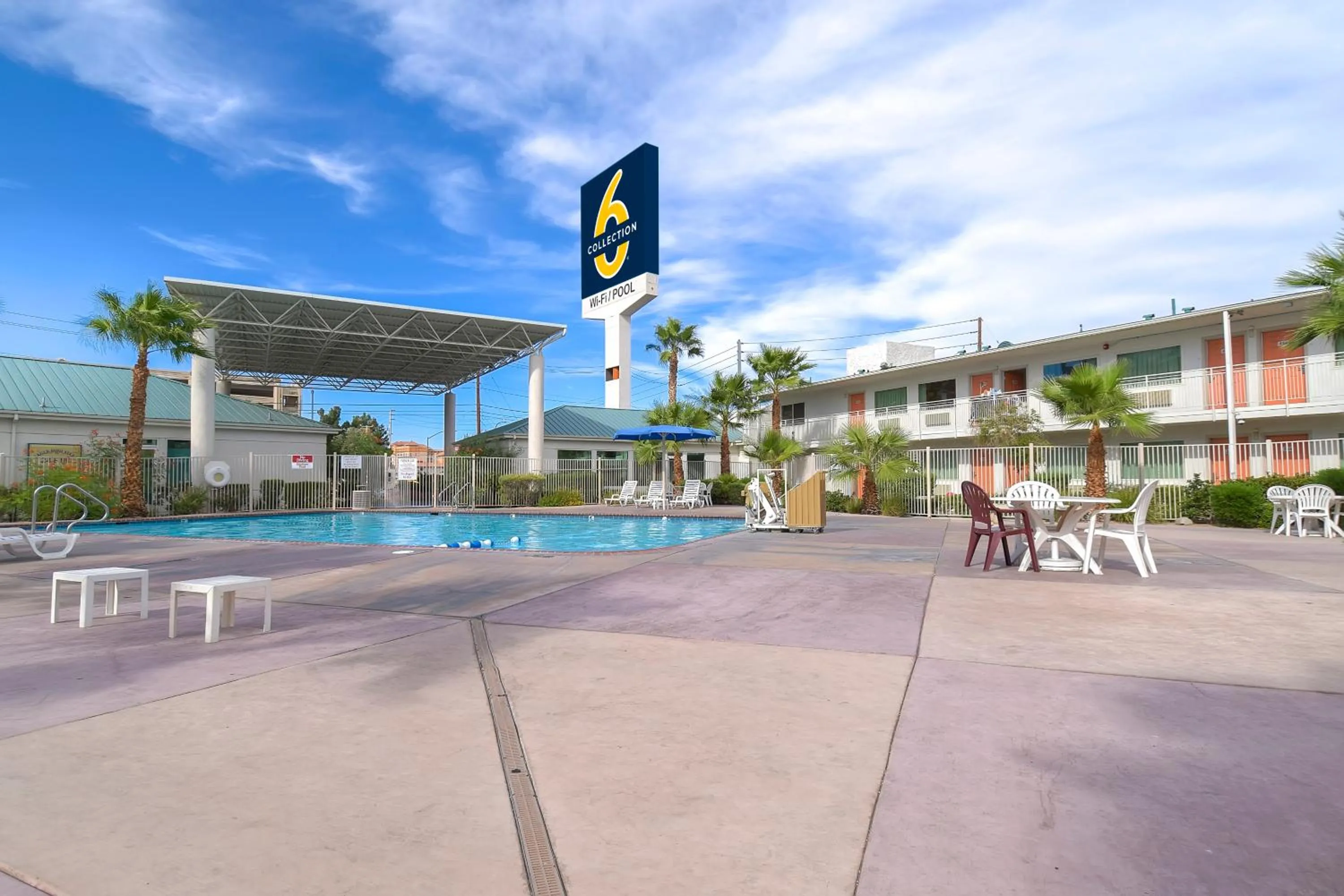 Pool view in Studio 6 Suites Las Vegas, NV - Tropicana