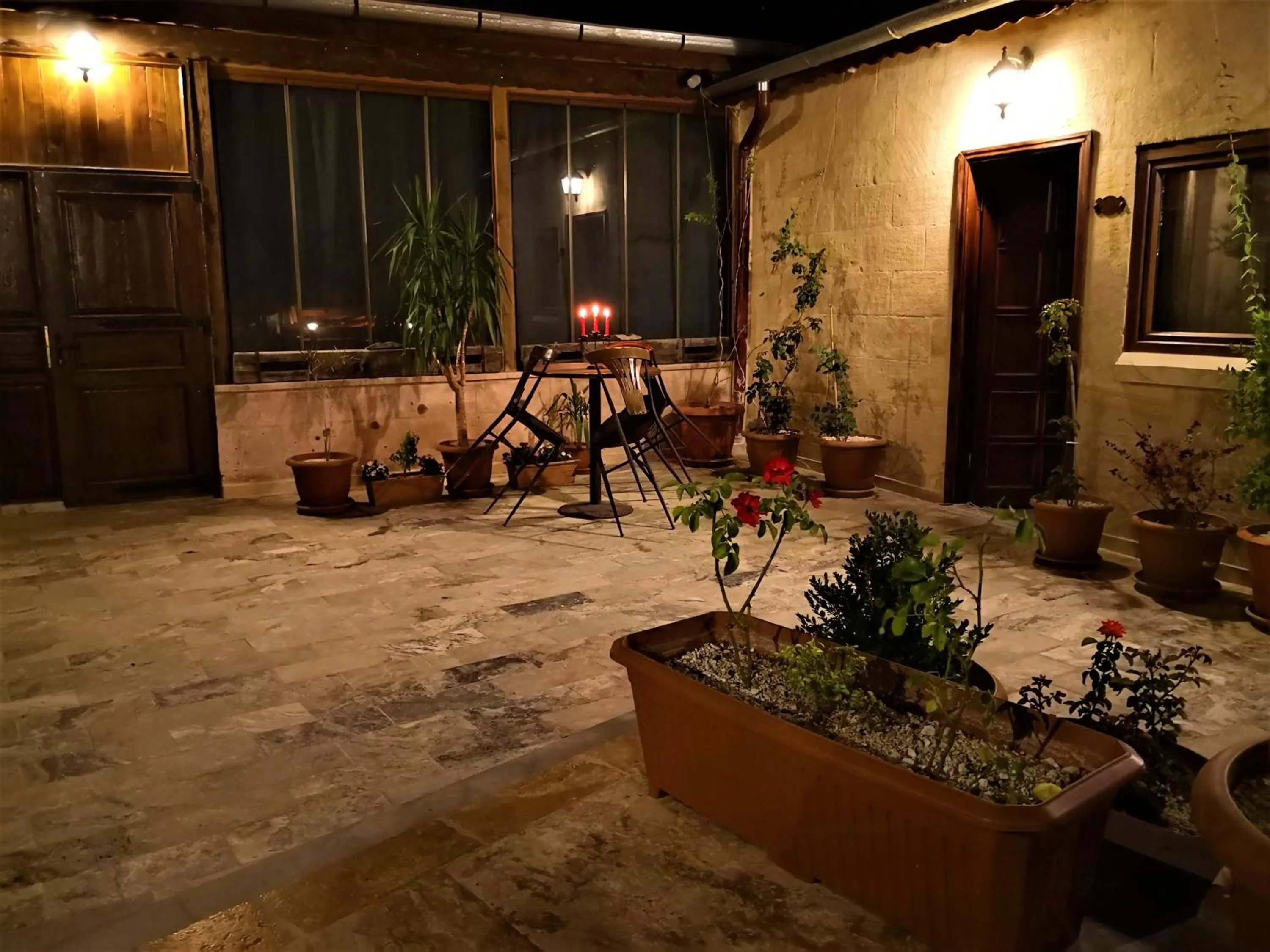 Patio in Larissa Cave Hotel