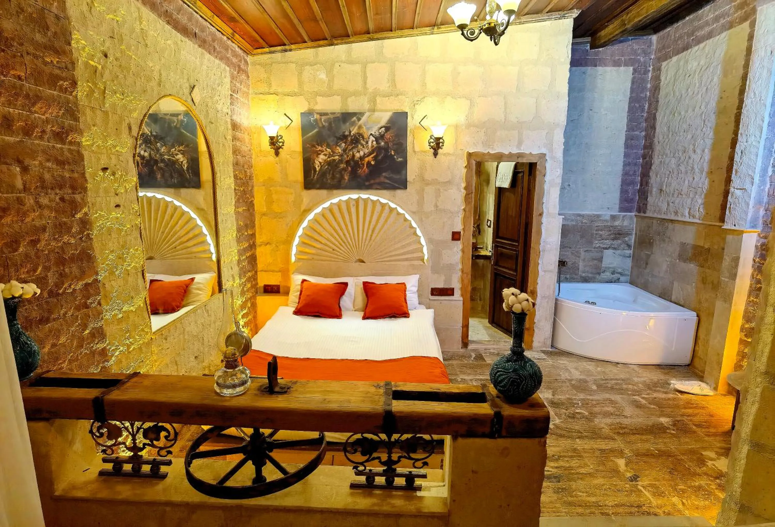 Bed in Larissa Cave Hotel