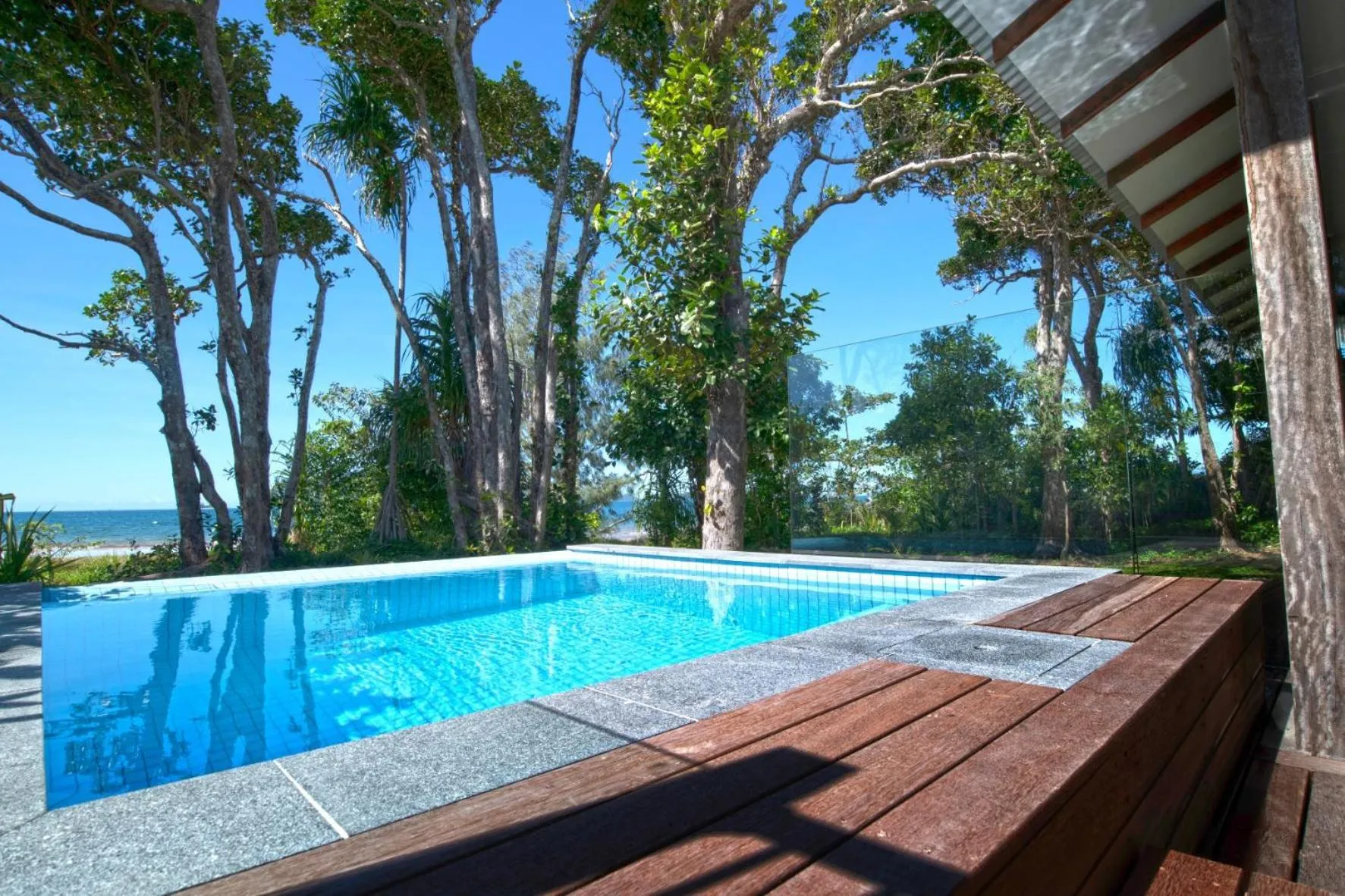 Pool view in The Bungalows
