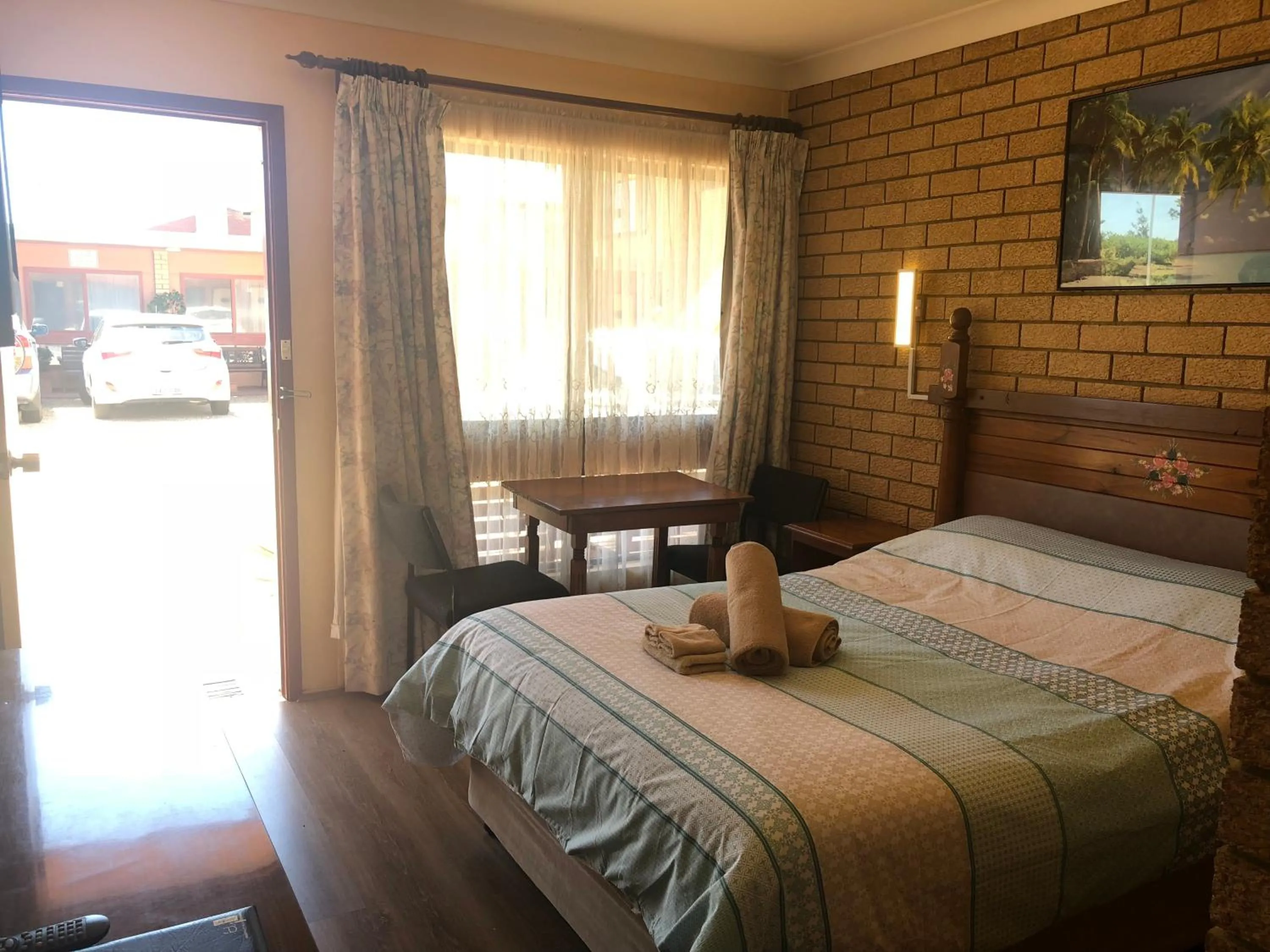 Bed in Lake Front Motel