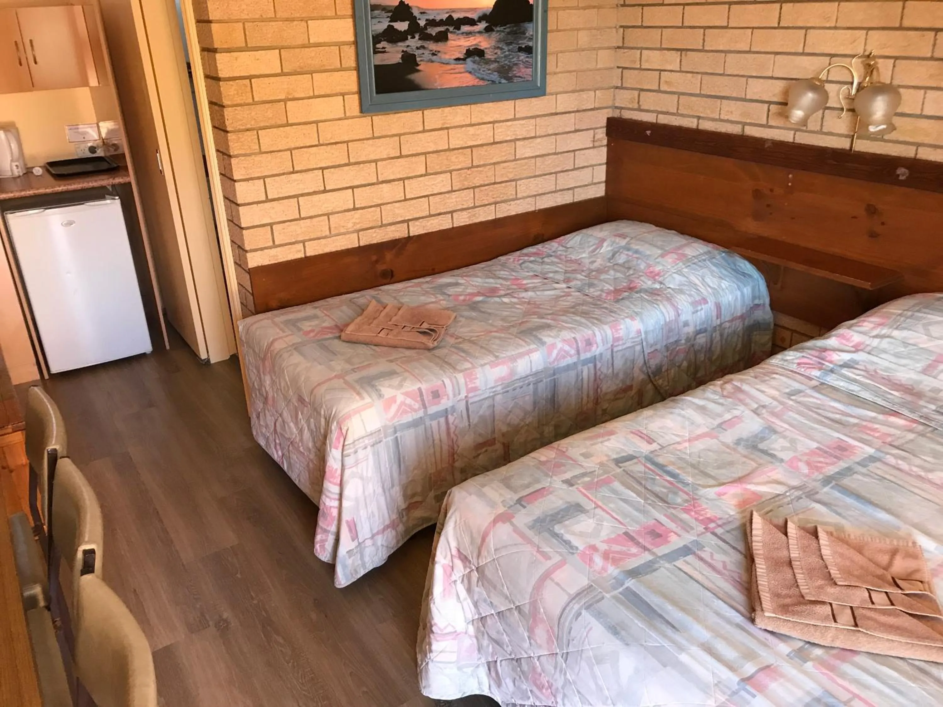 Bed in Lake Front Motel