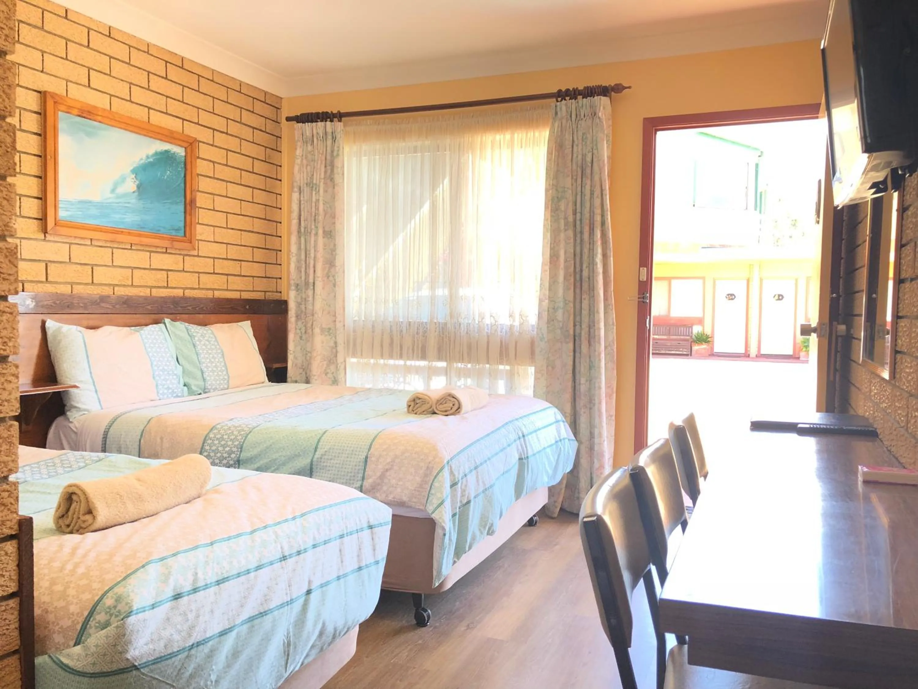 Bed in Lake Front Motel